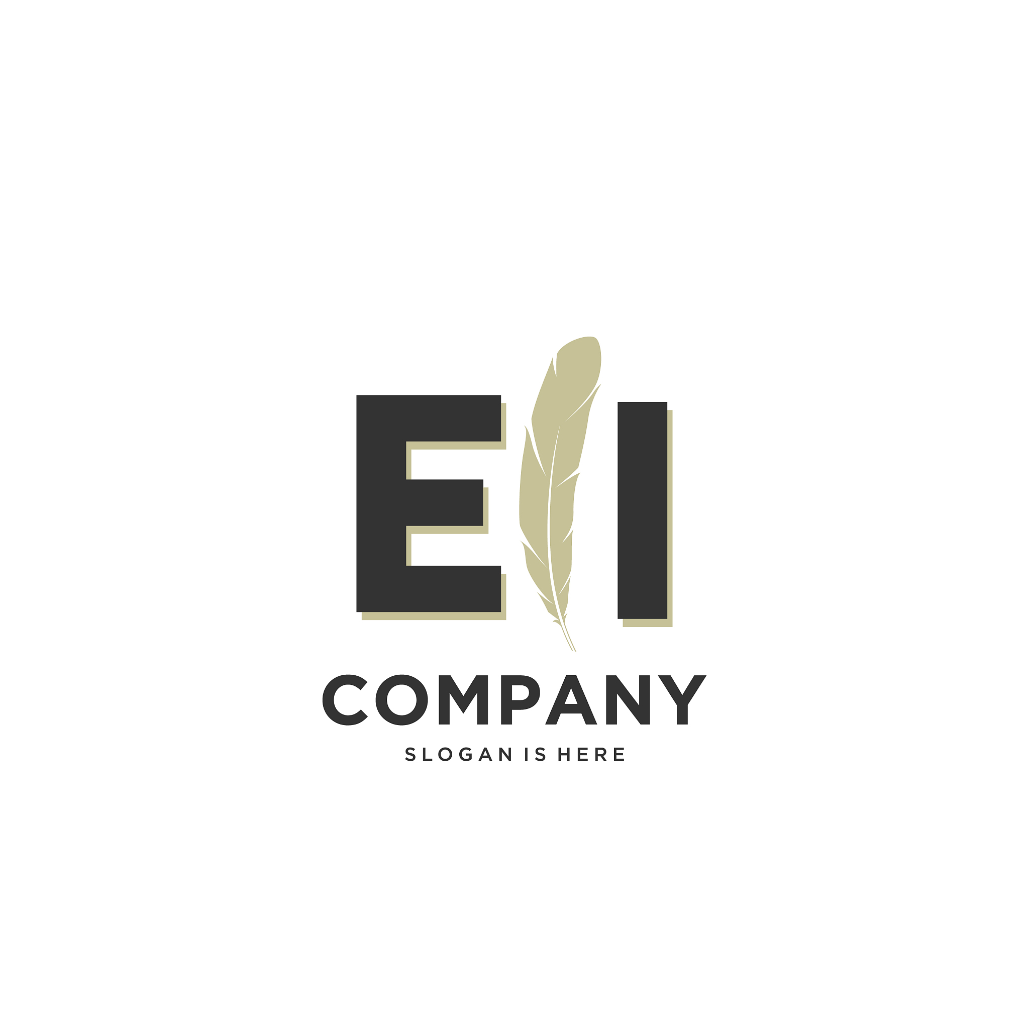 initial ei letter unique attractive creative