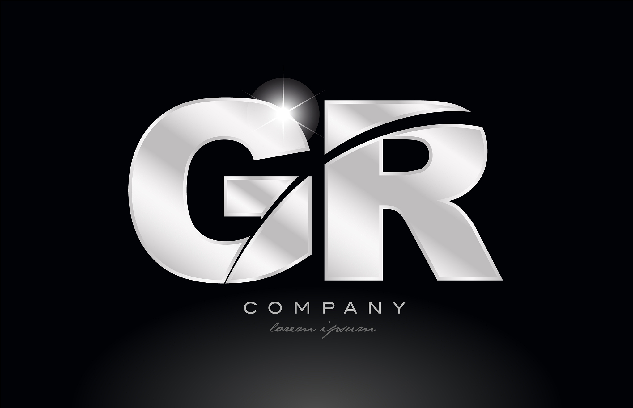 silver letter gr g r metal combination alphabet