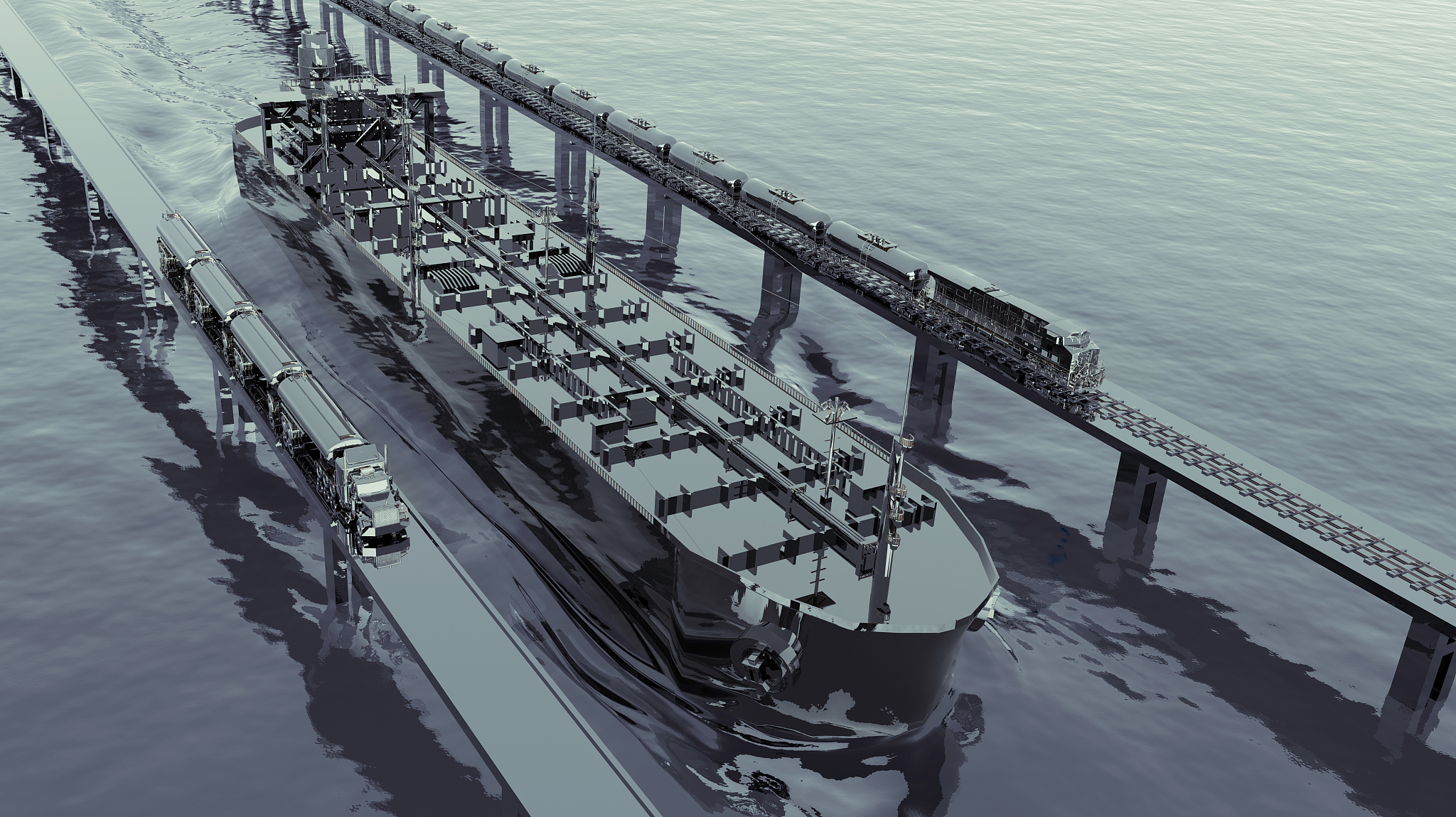 cgi of crude oil transportation vehicles