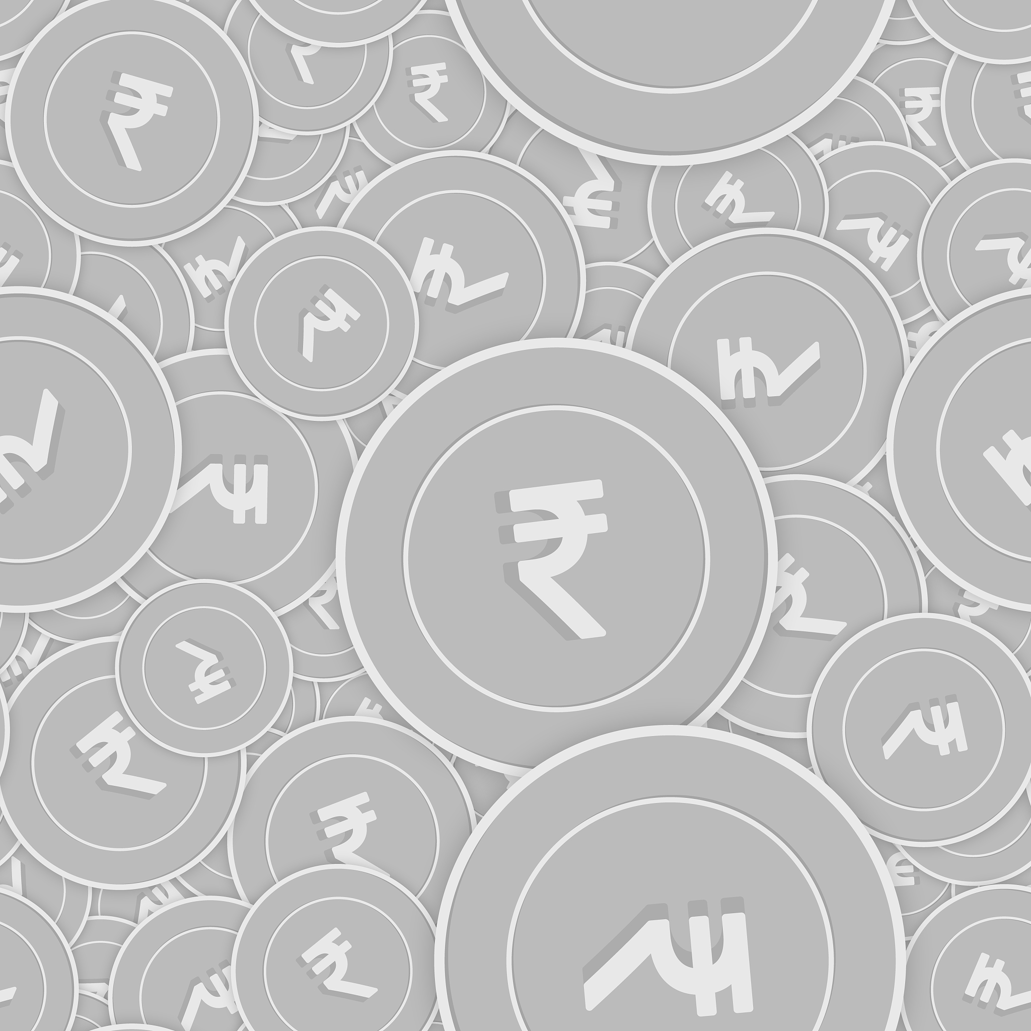 indian rupee silver coins seamless pattern. authen