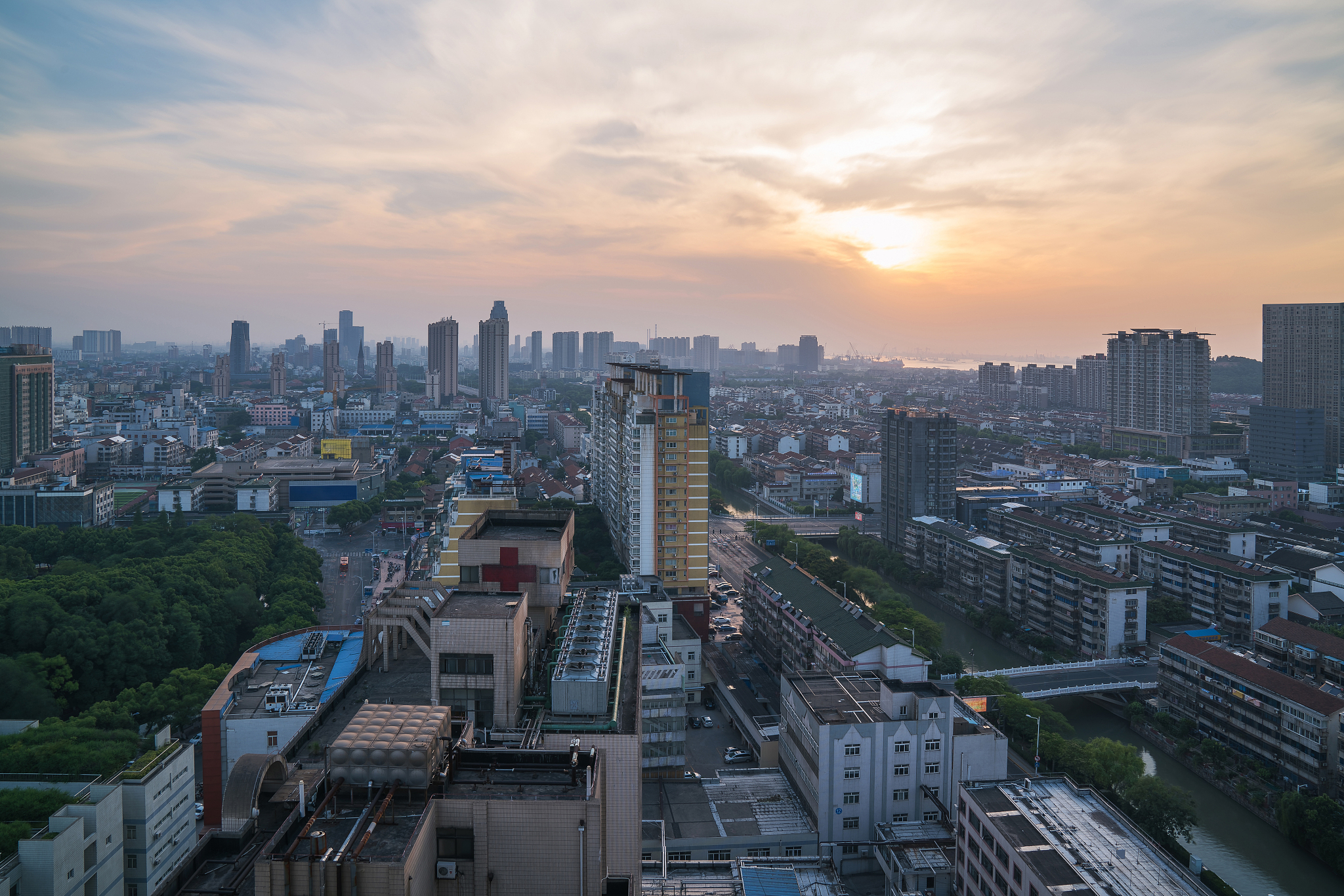 chinese suzhou city architecture and scenery