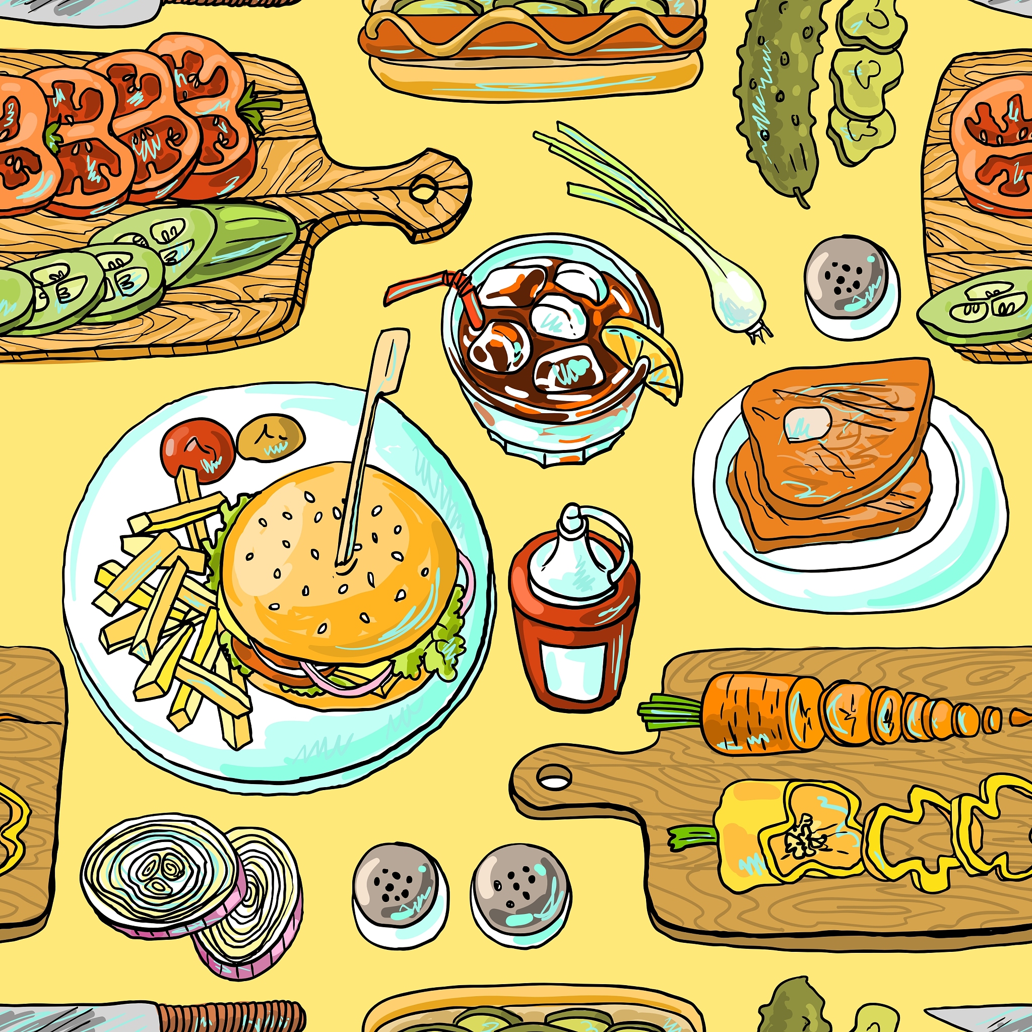 cooking burgers
