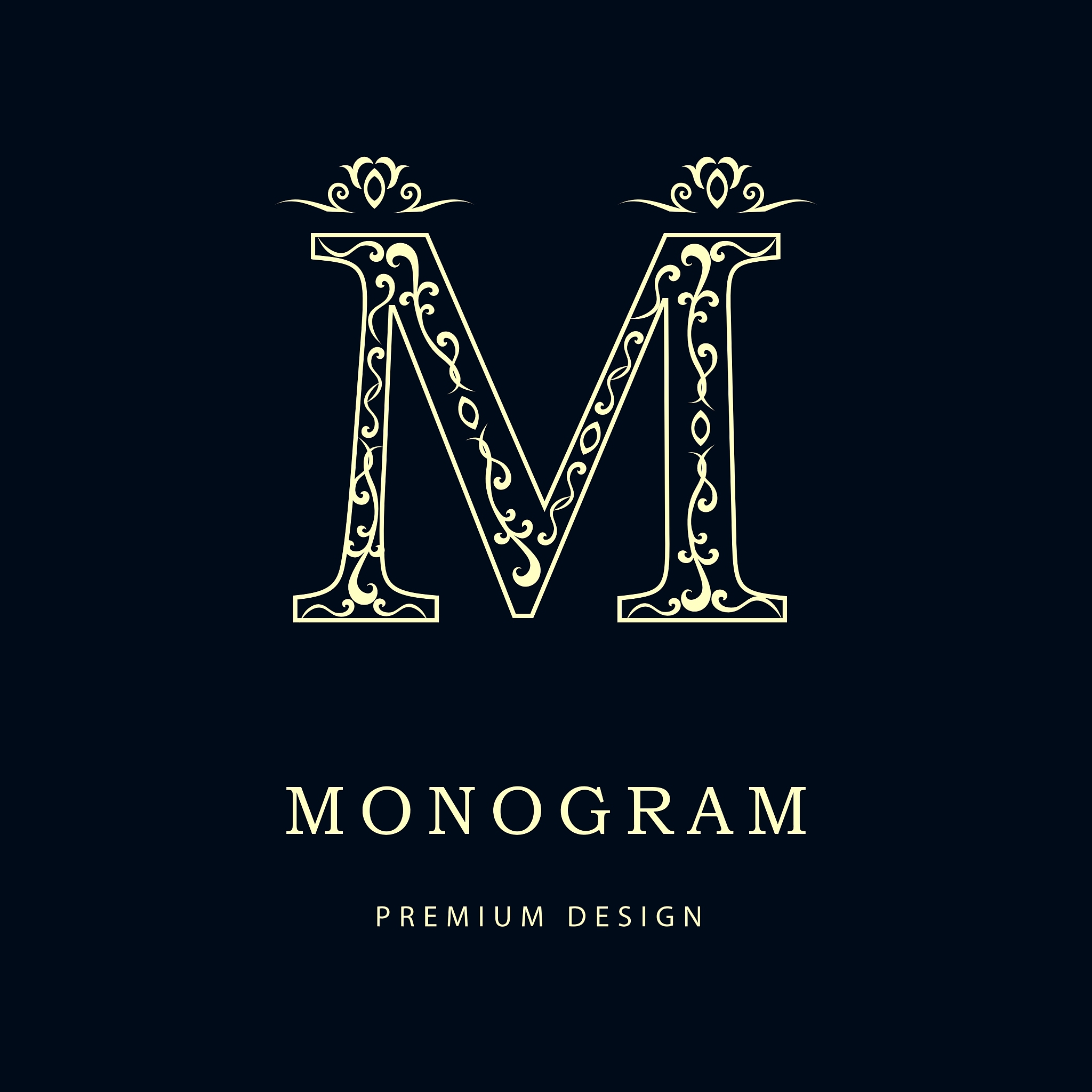 monogram design elements graceful template