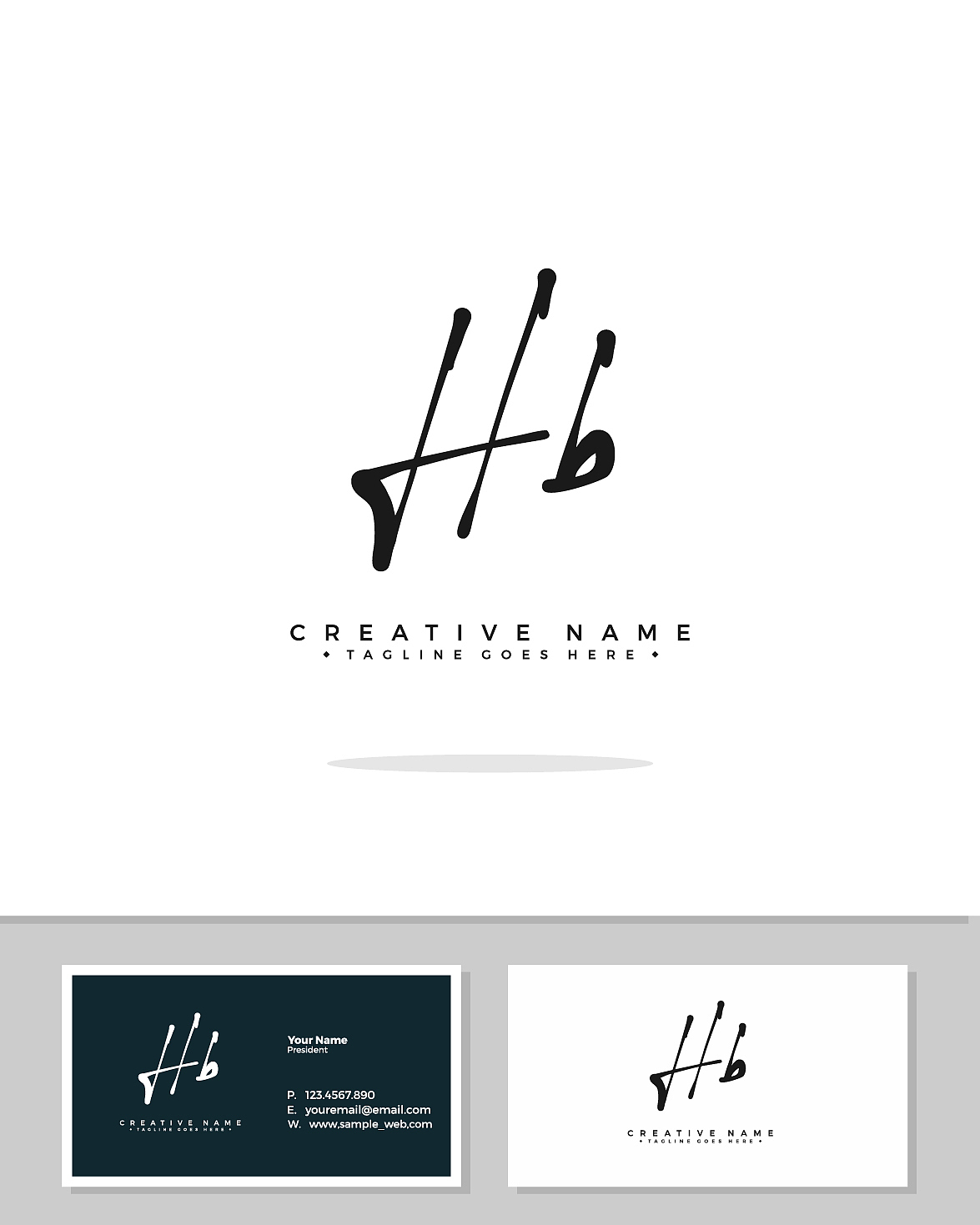 h b hb initial logo signature handwriting