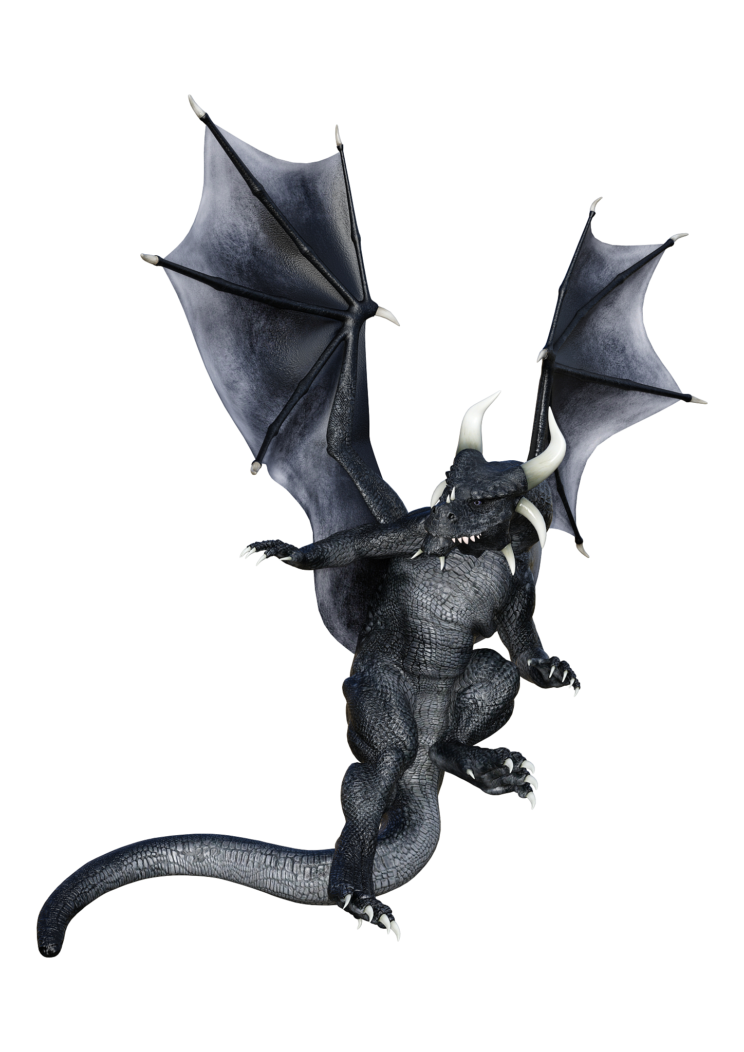 3d illustration fantasy dragon on white