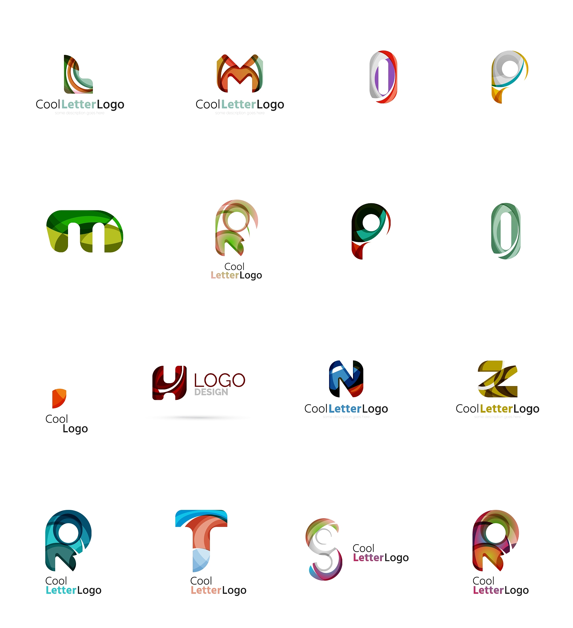 set of universal company logo ideas business icon