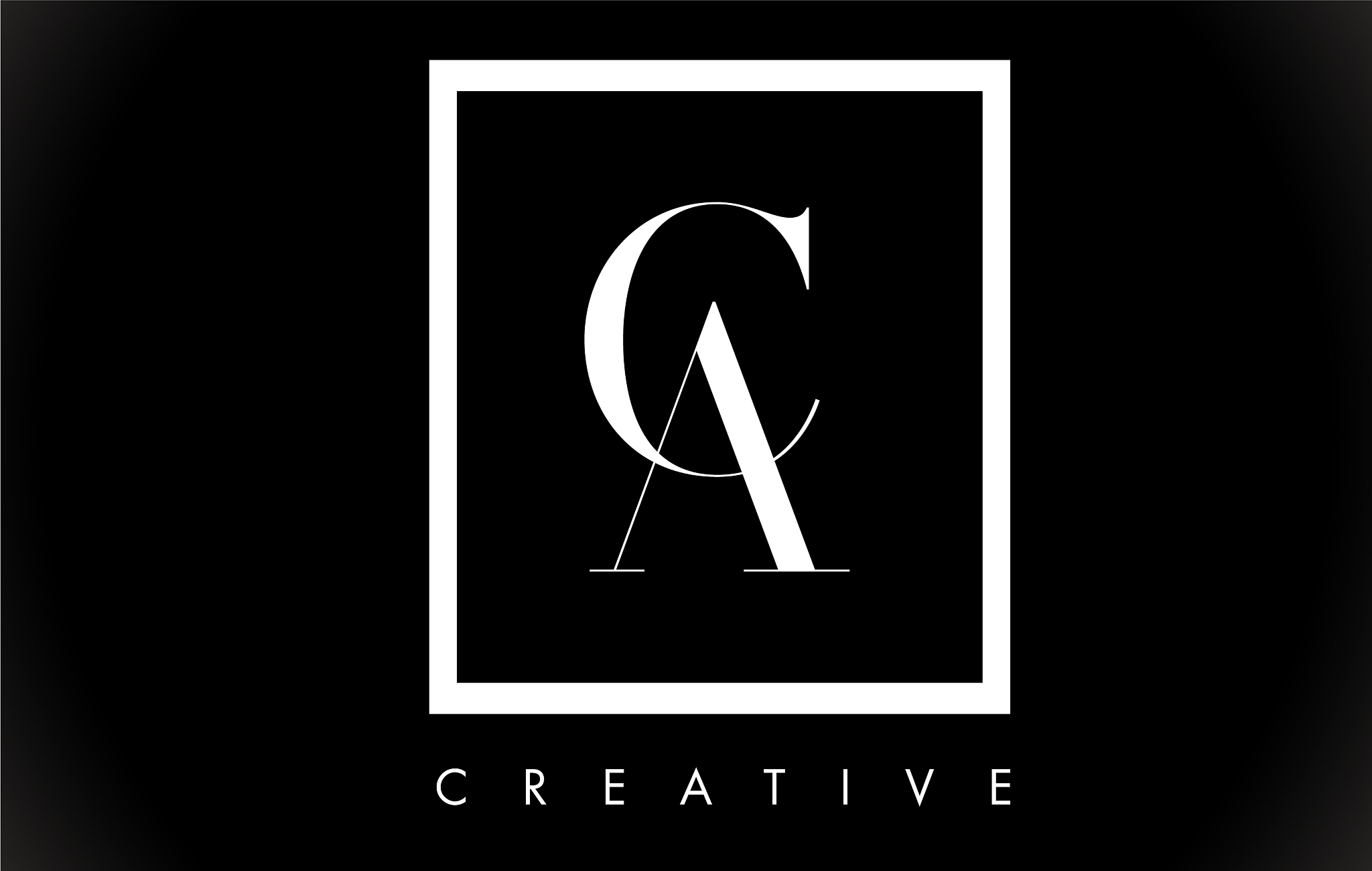 ca letter design logo with black and white colors