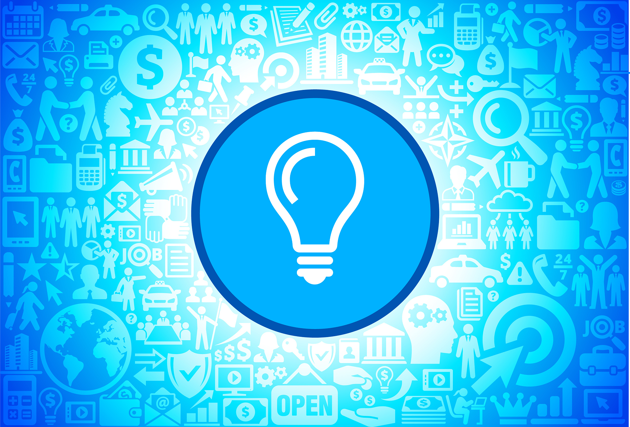 lightbulb idea icon on business and finance vector background