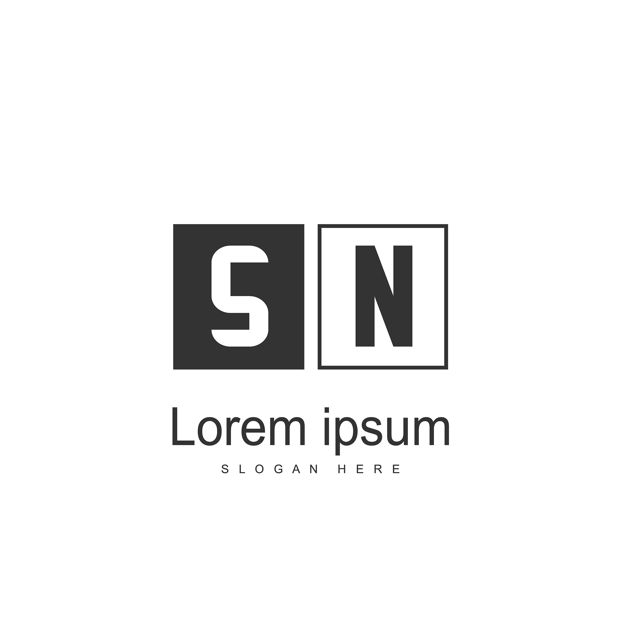 initial letter sn logo template minimalist letter