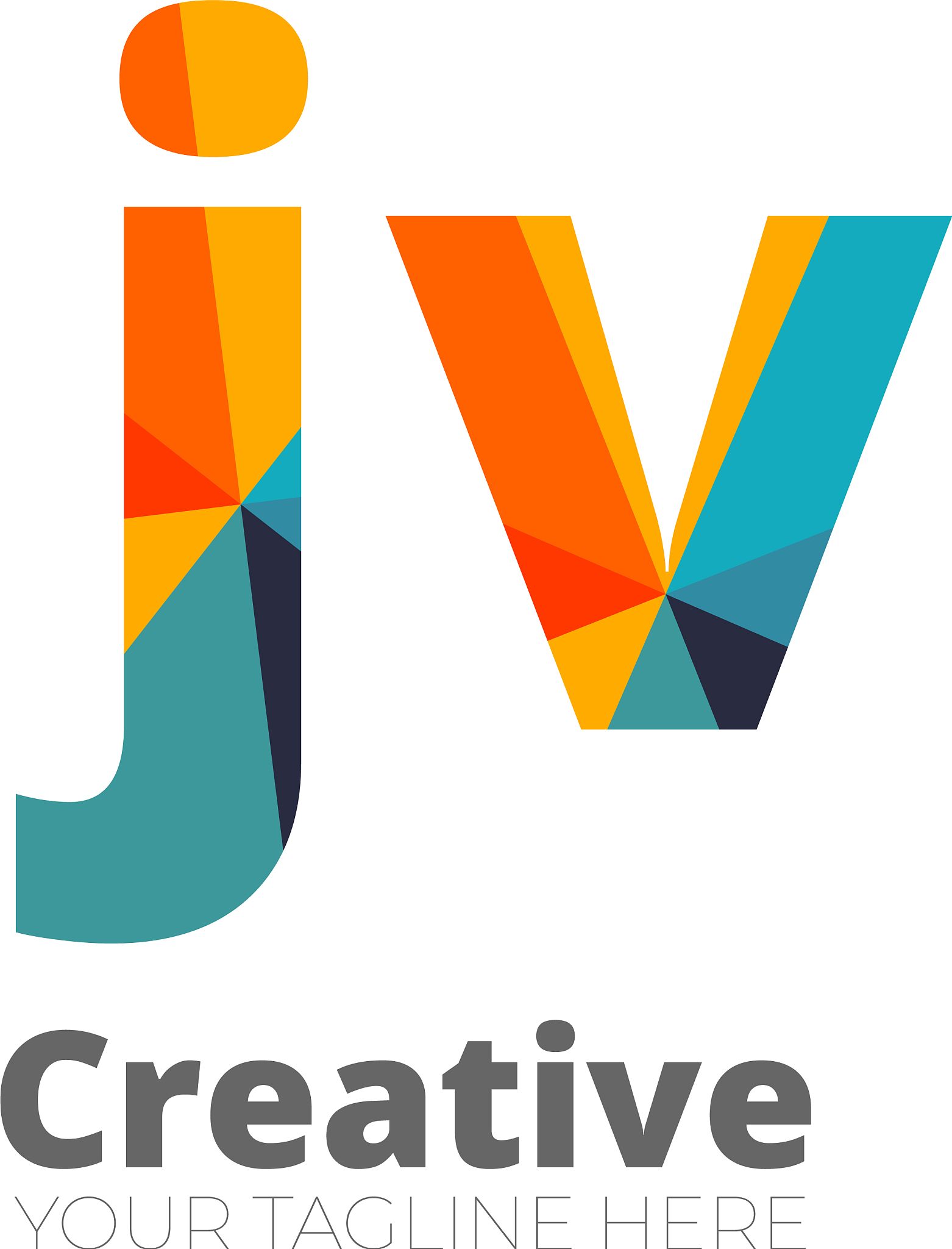 initial letter rounded design logo - elements