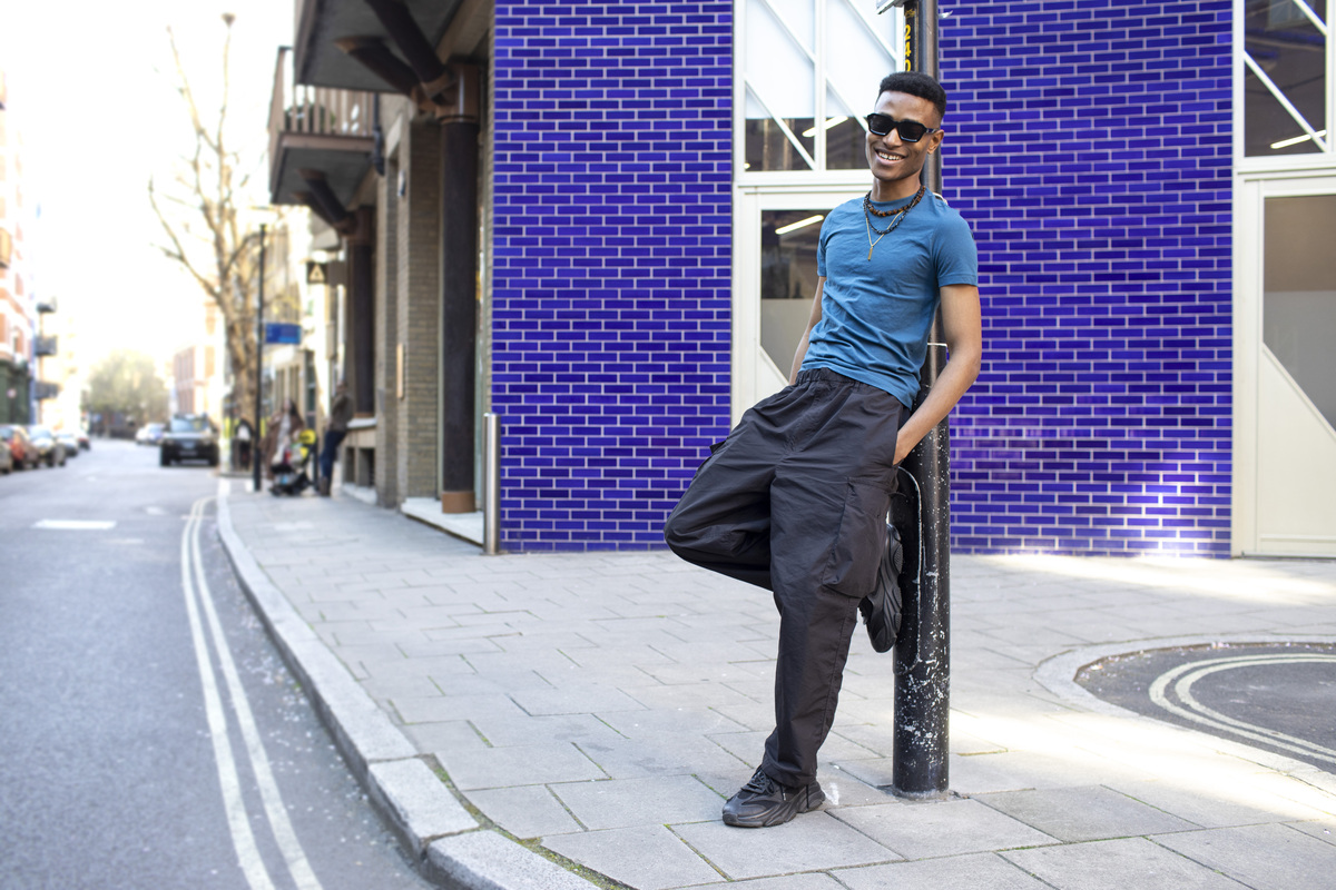 Handsome Man, White Outfit, Tall, Slender, Street, Long Black Hair, Kitten, Charming, Elegant, Confident