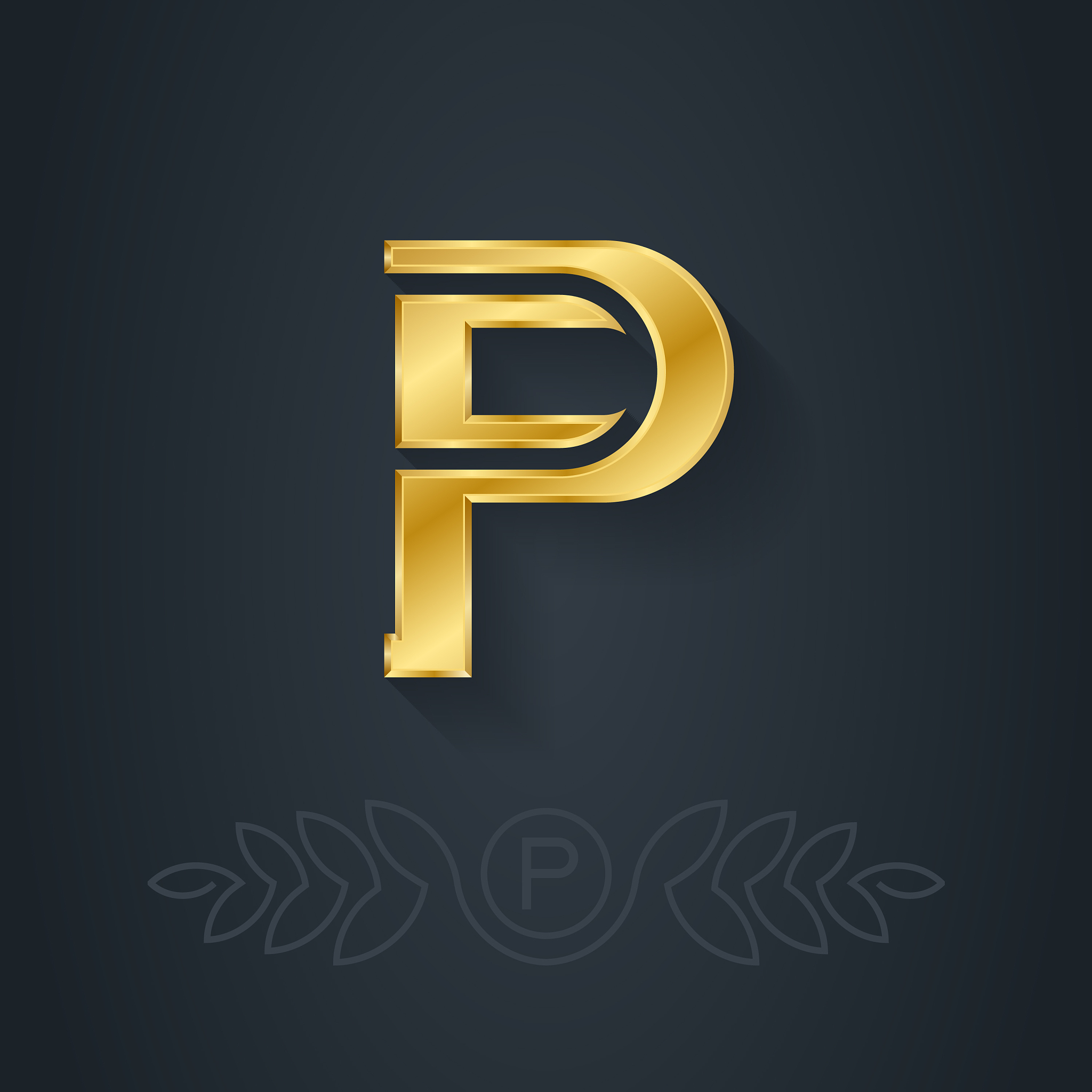 英文字母<strong>p</strong>,矢量,黄金,信函,印有花压字品牌,图像