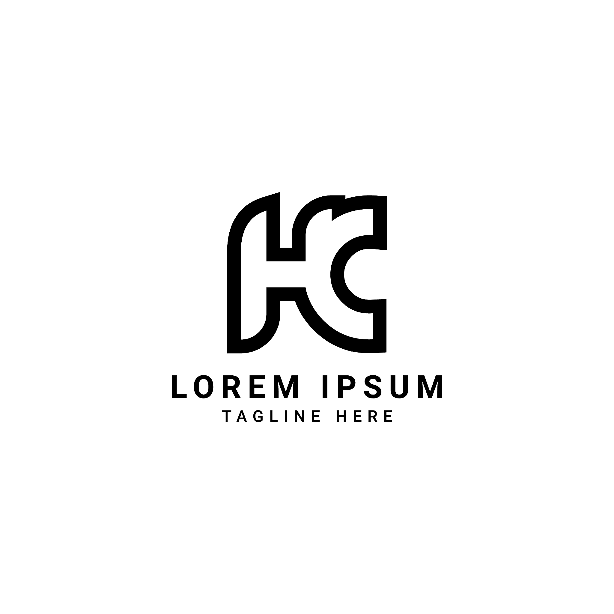 creative and modern letter hc logo design template.