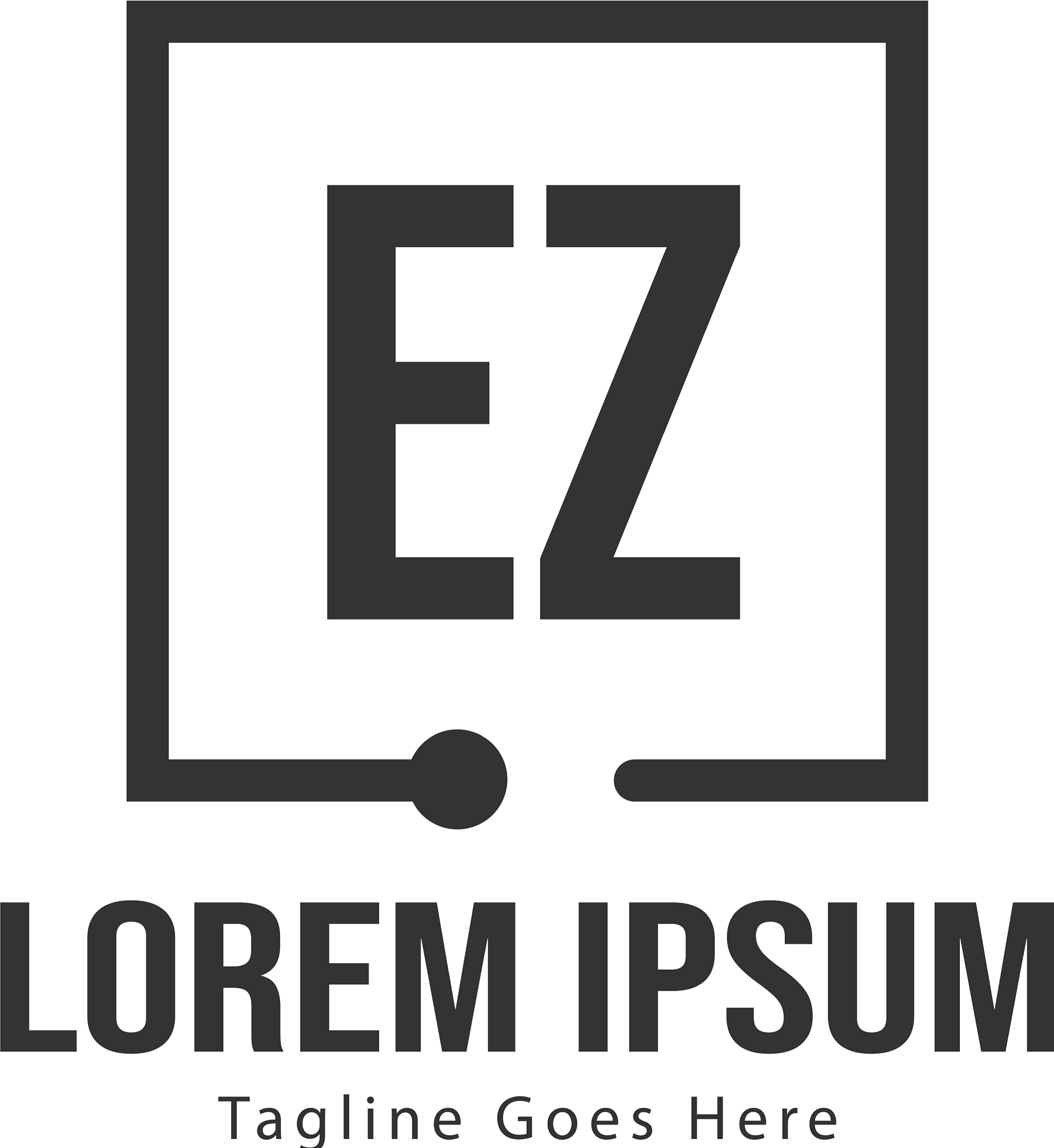 initial ez logo template with modern frame