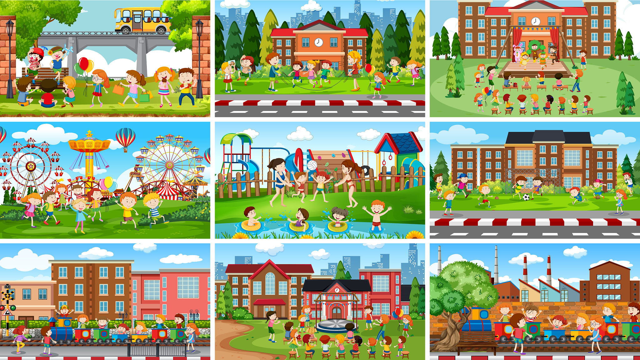 set scenes in nature setting
