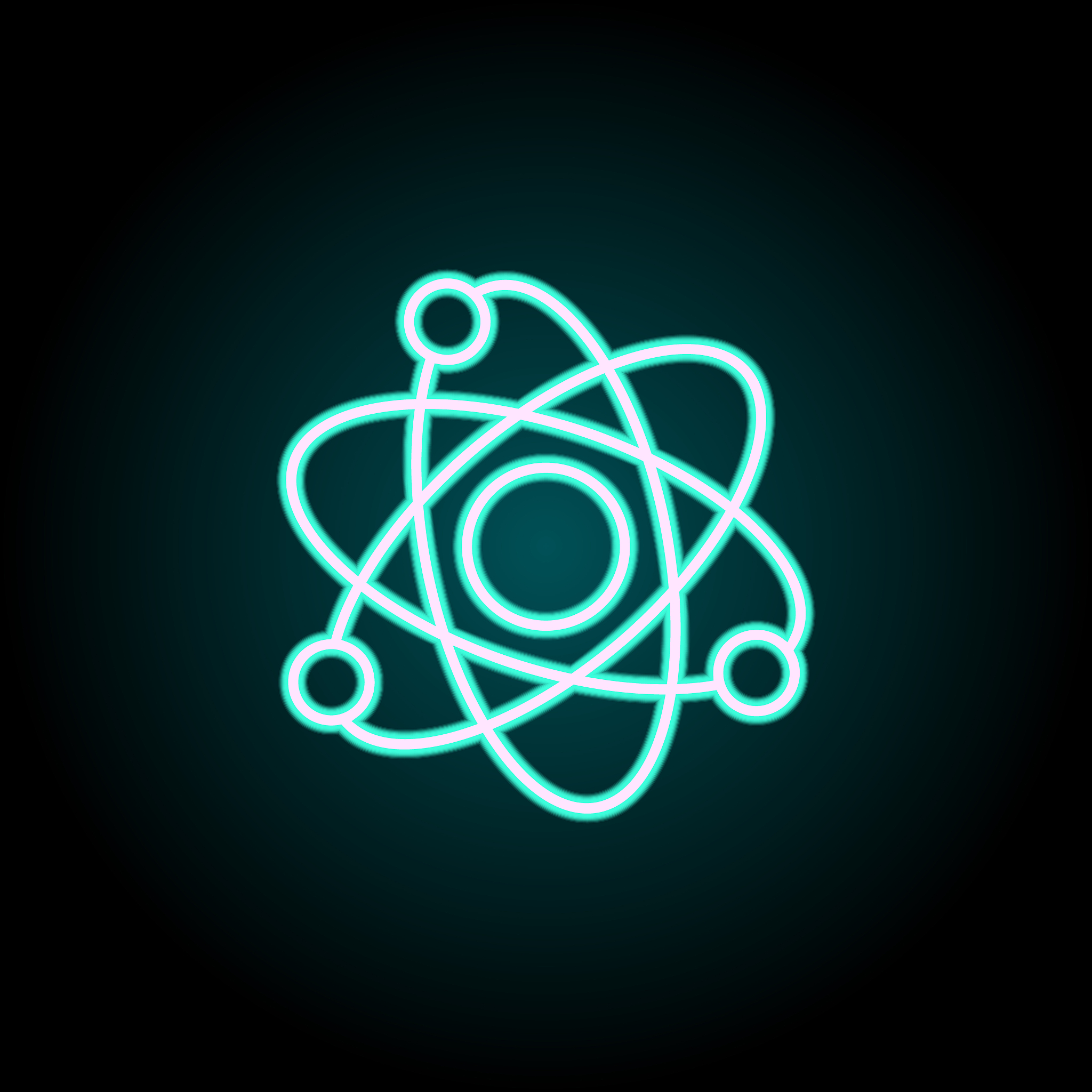 atoms icon. elements of science in neon style icons. simple icon