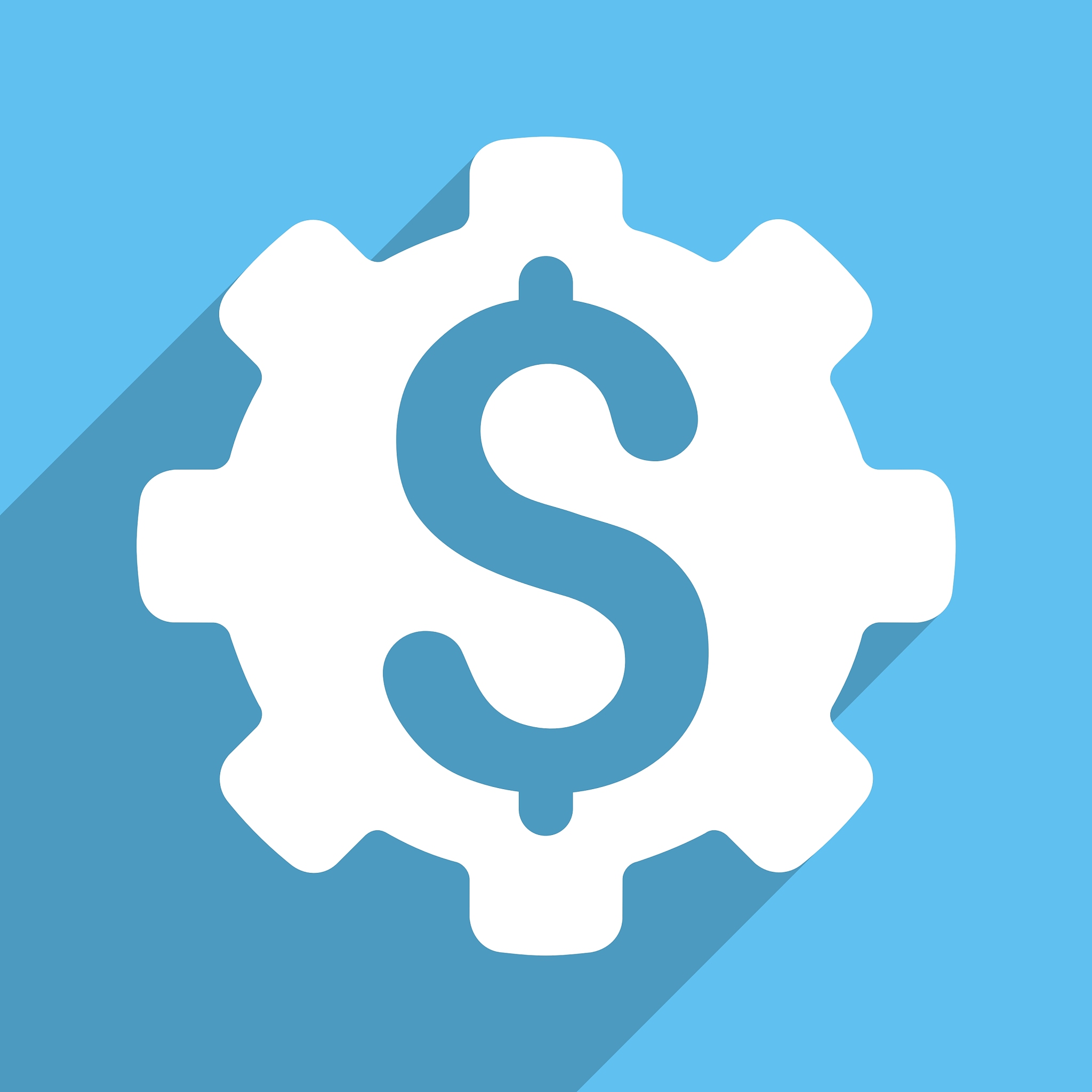 dollar options long shadow square icon