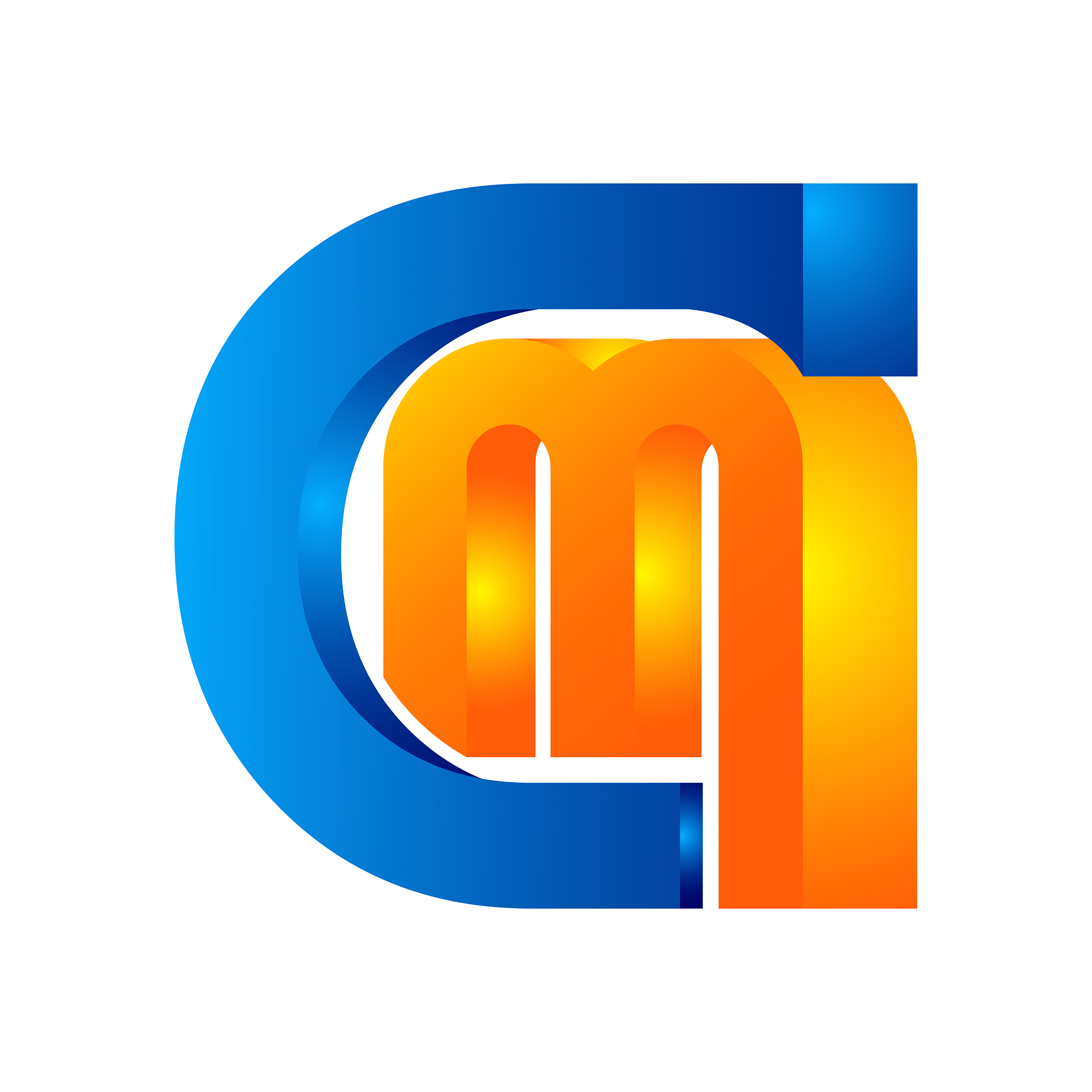 letters cm cm logo multi colour letters icon