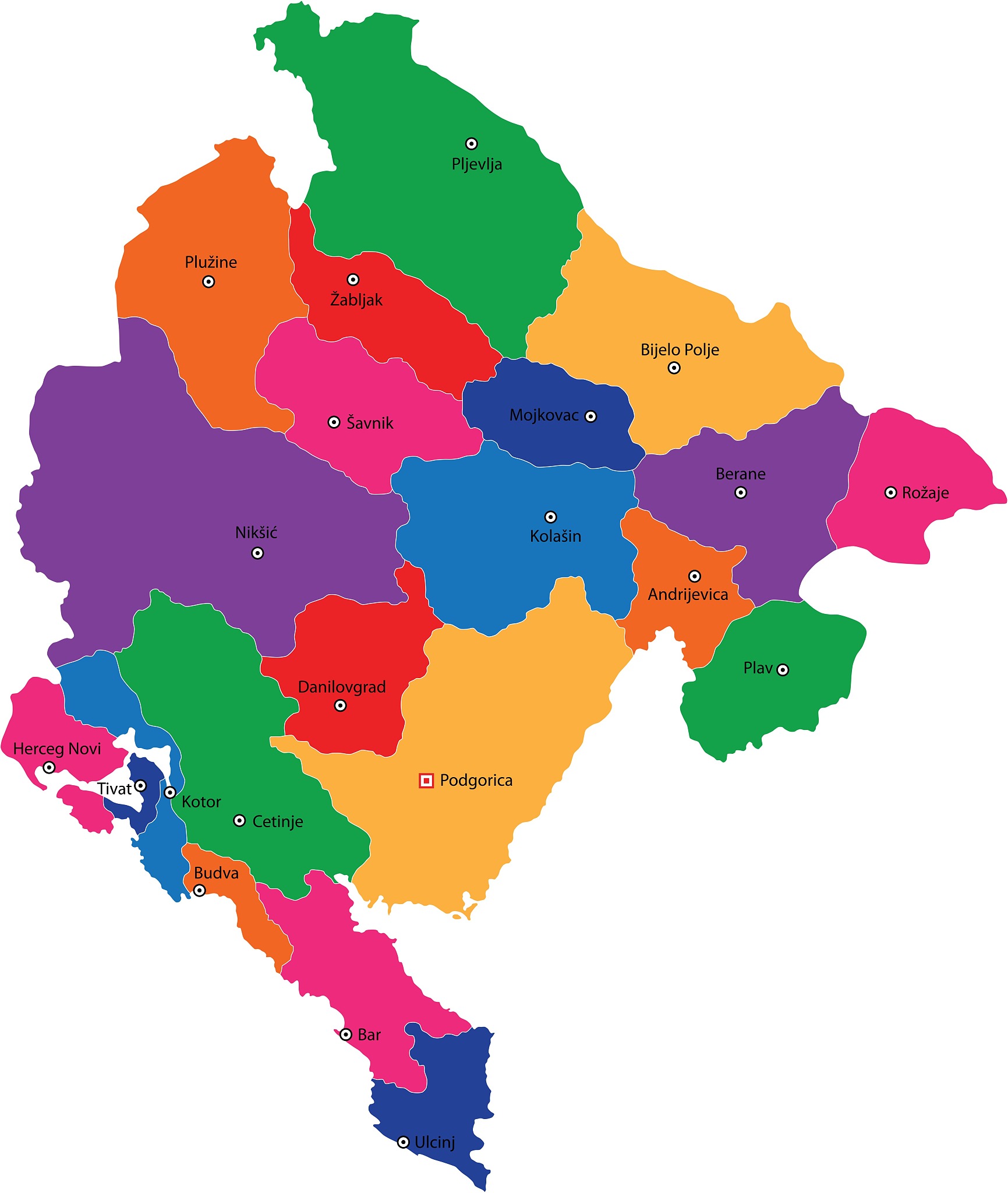 montenegro map