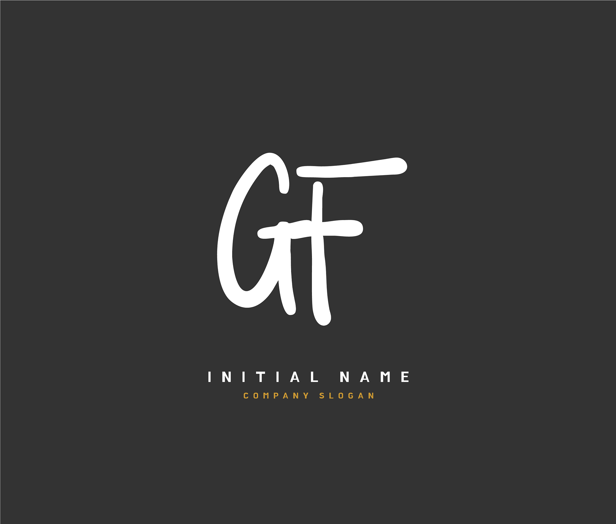 g f gf beauty initial logo handwriting logo of
