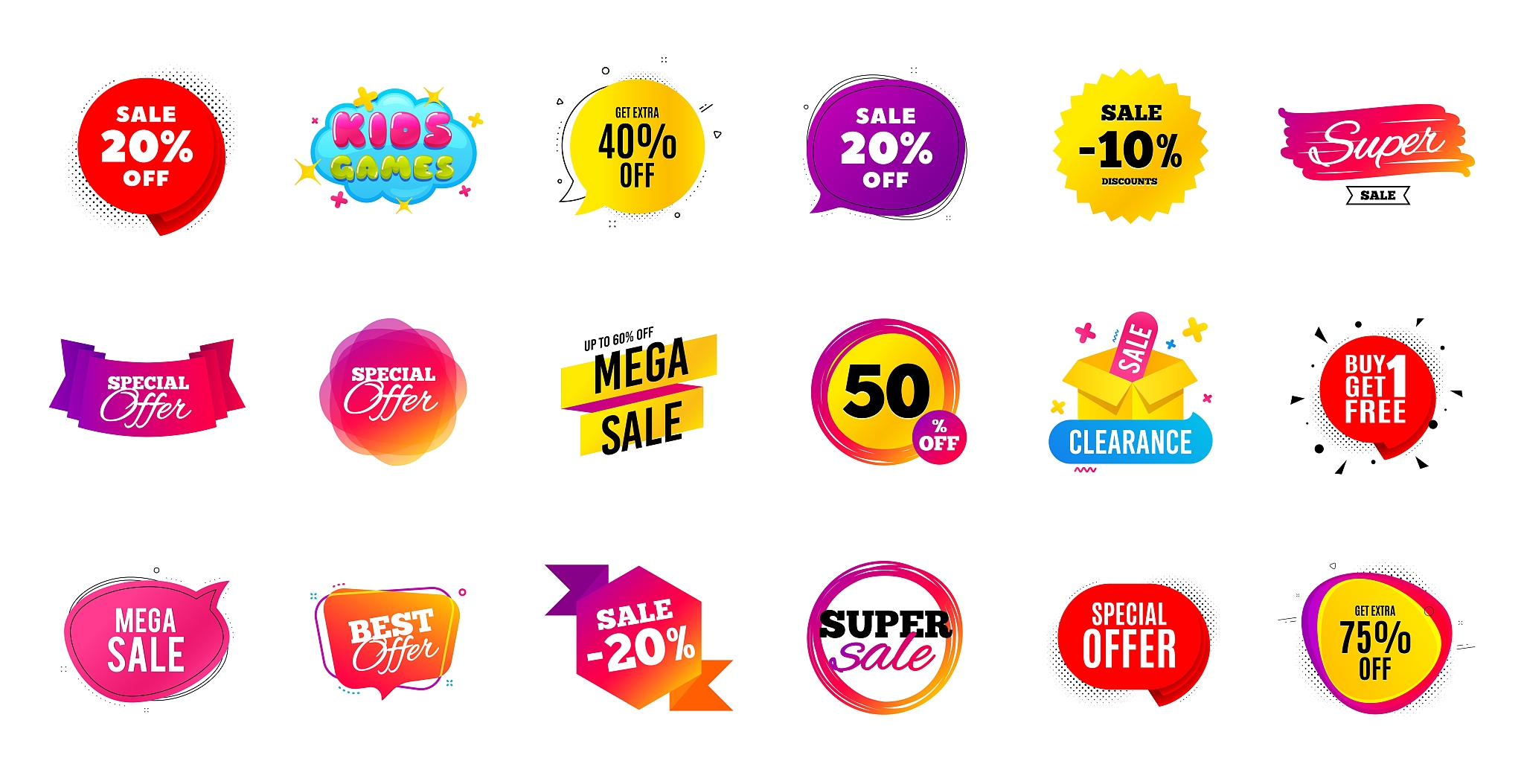 sale offer banner. discounts price tags. coupon promotion templa