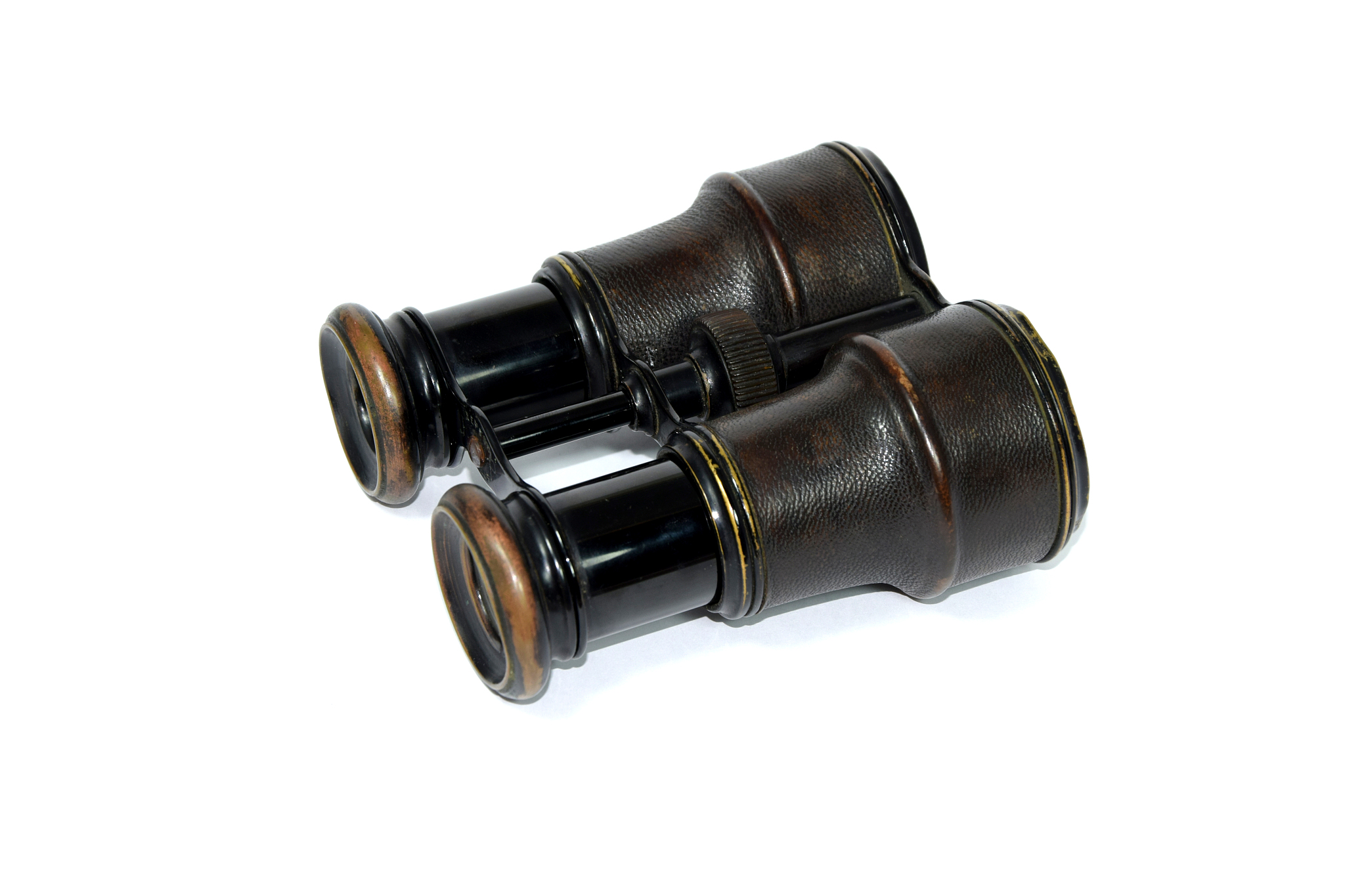 old vintage binoculars white background