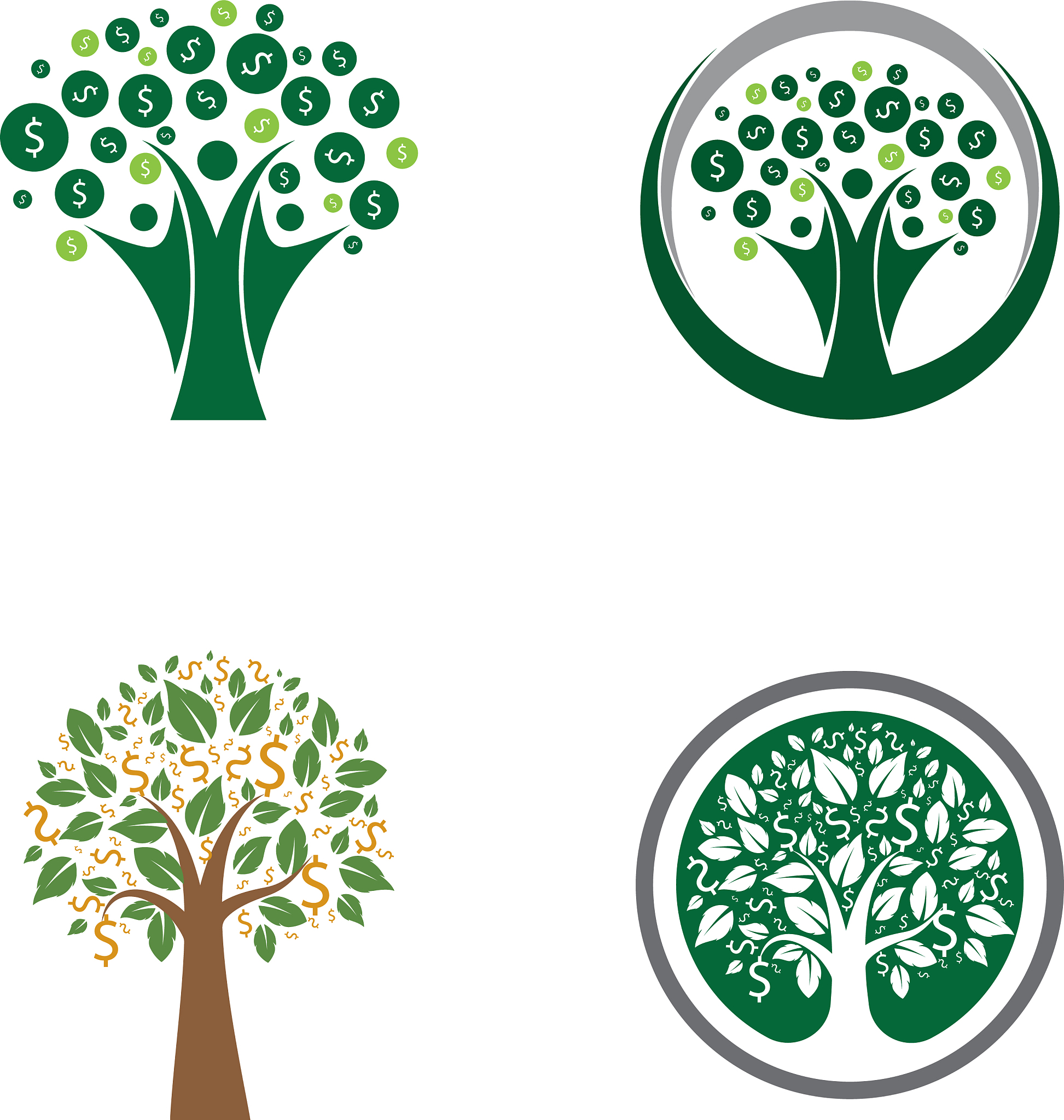 money tree prosperity symbol logo