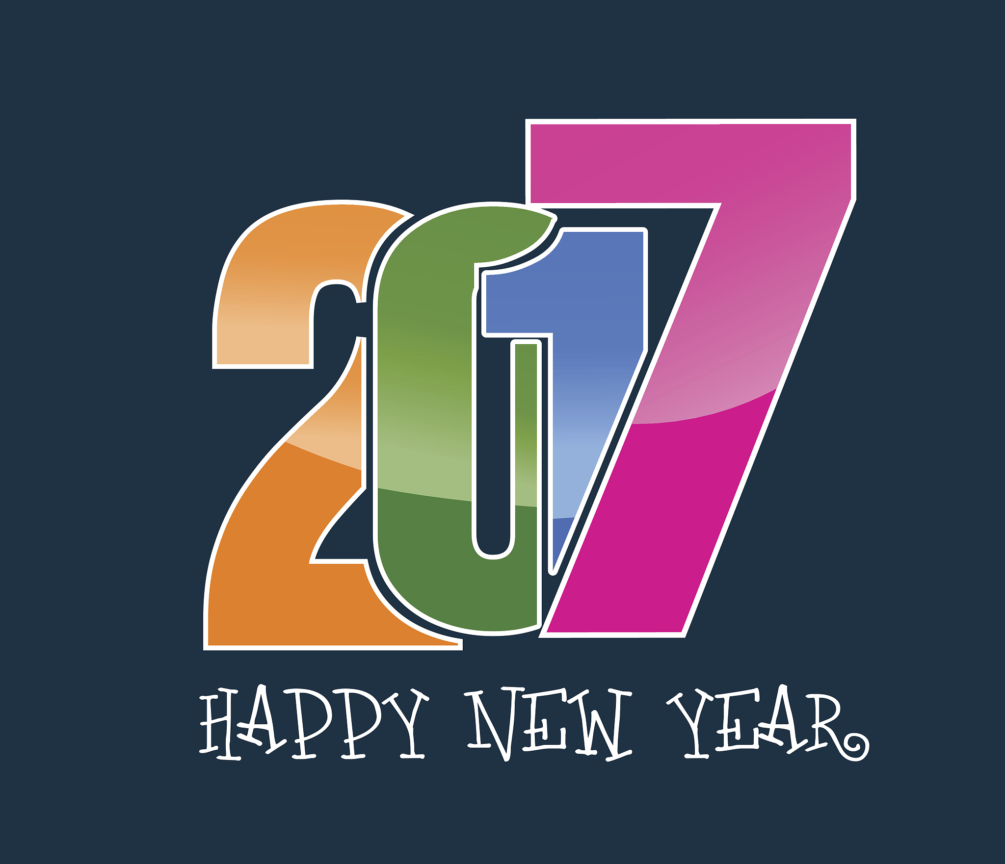 2017 happy new year greetings card