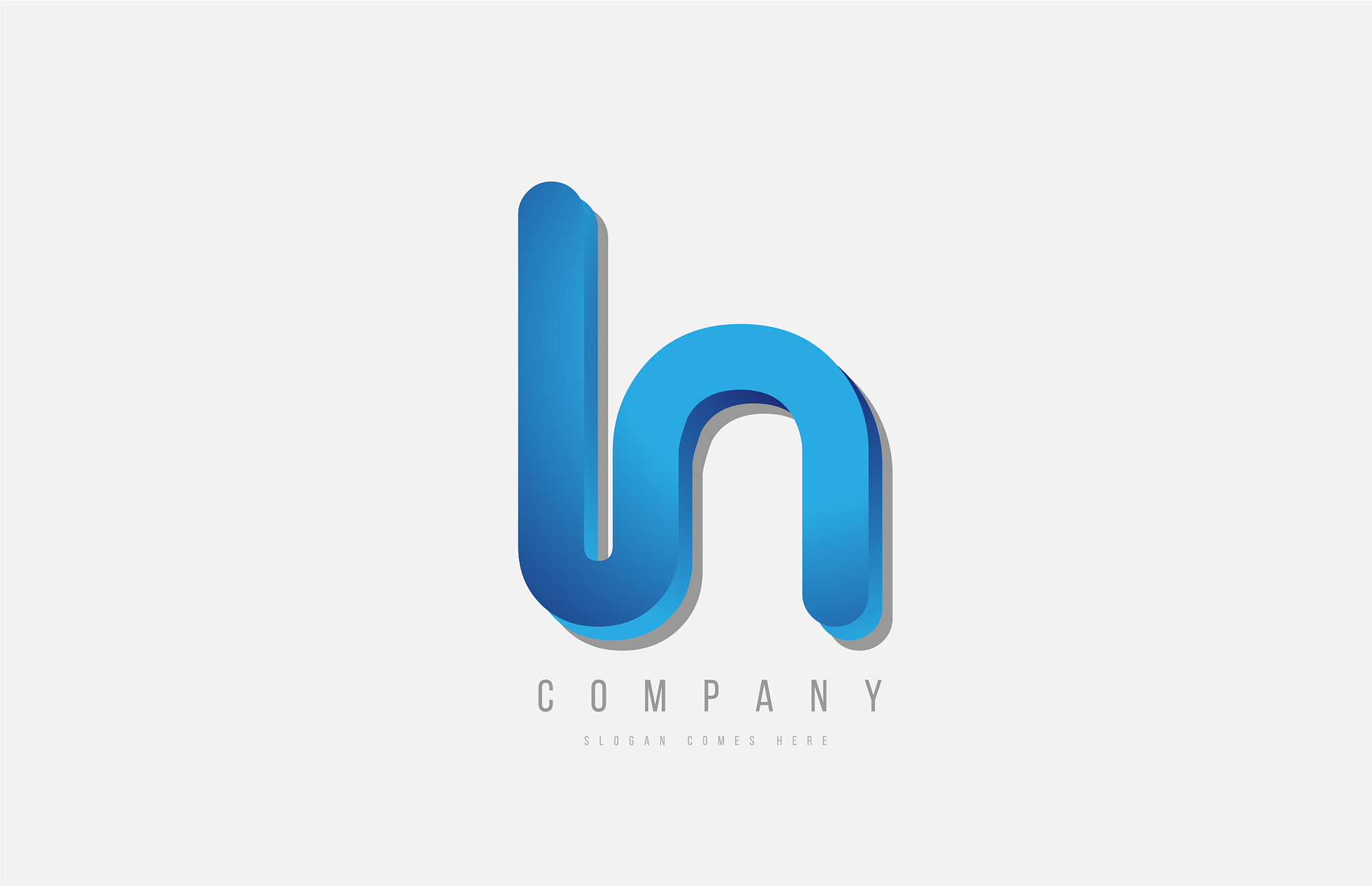 3d line blue h letter logo alphabet for icon