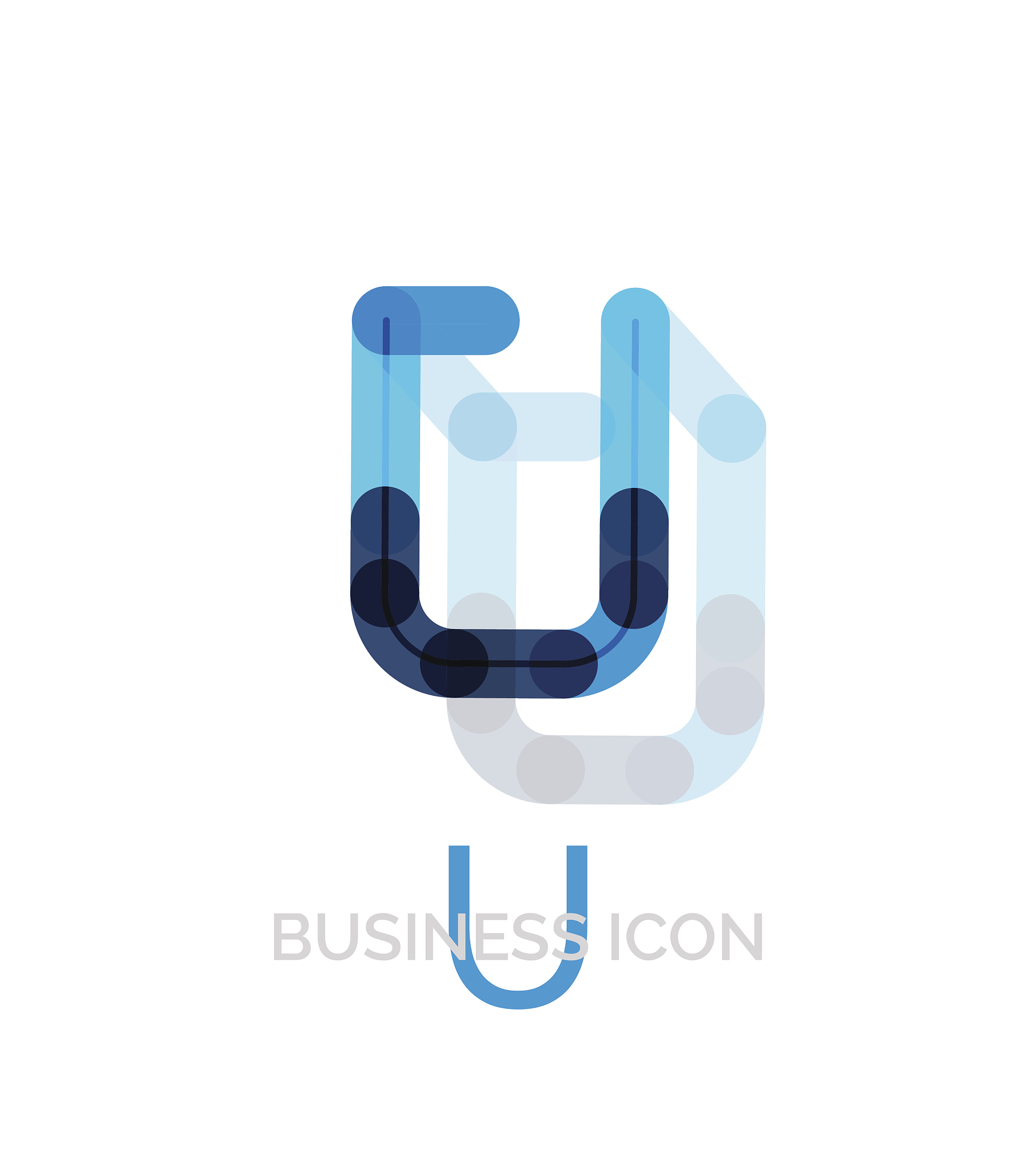 minimal u font or letter icon design