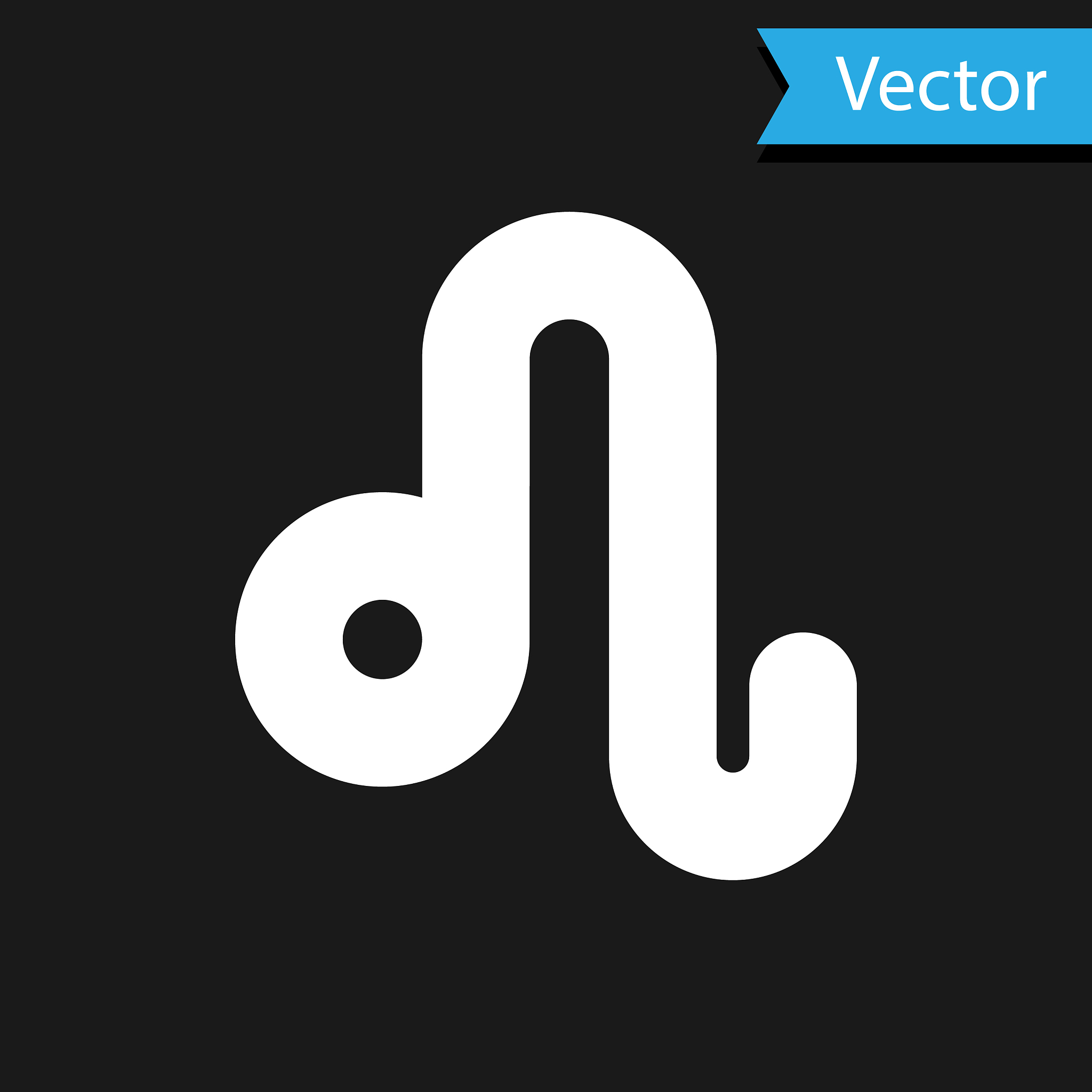 white leo zodiac sign icon isolated on black