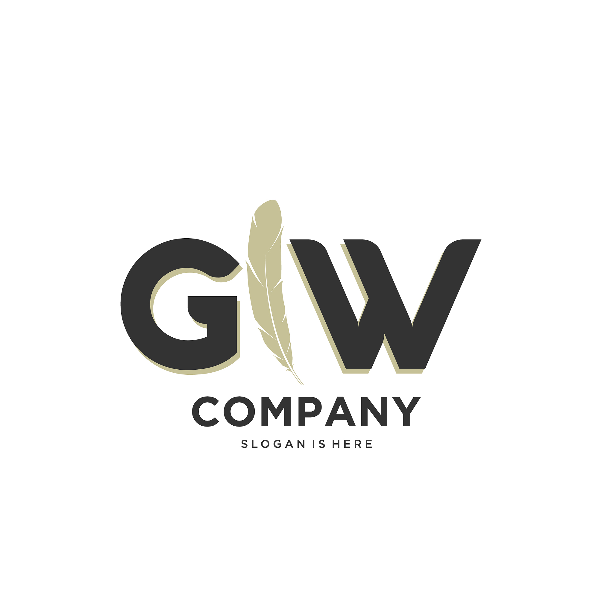 initial gw letter unique attractive creative