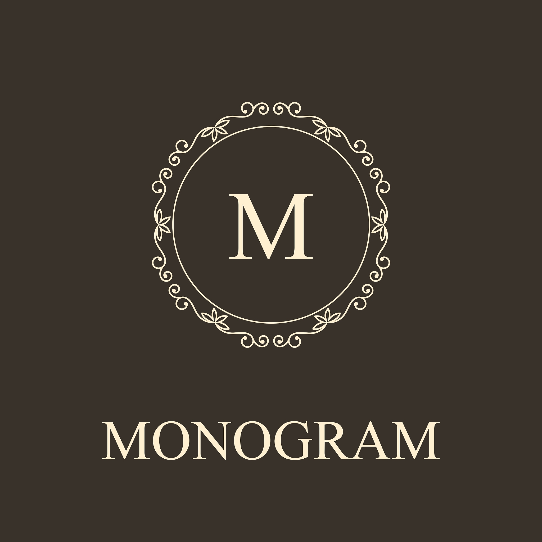 simple monogram design template elegant lineart