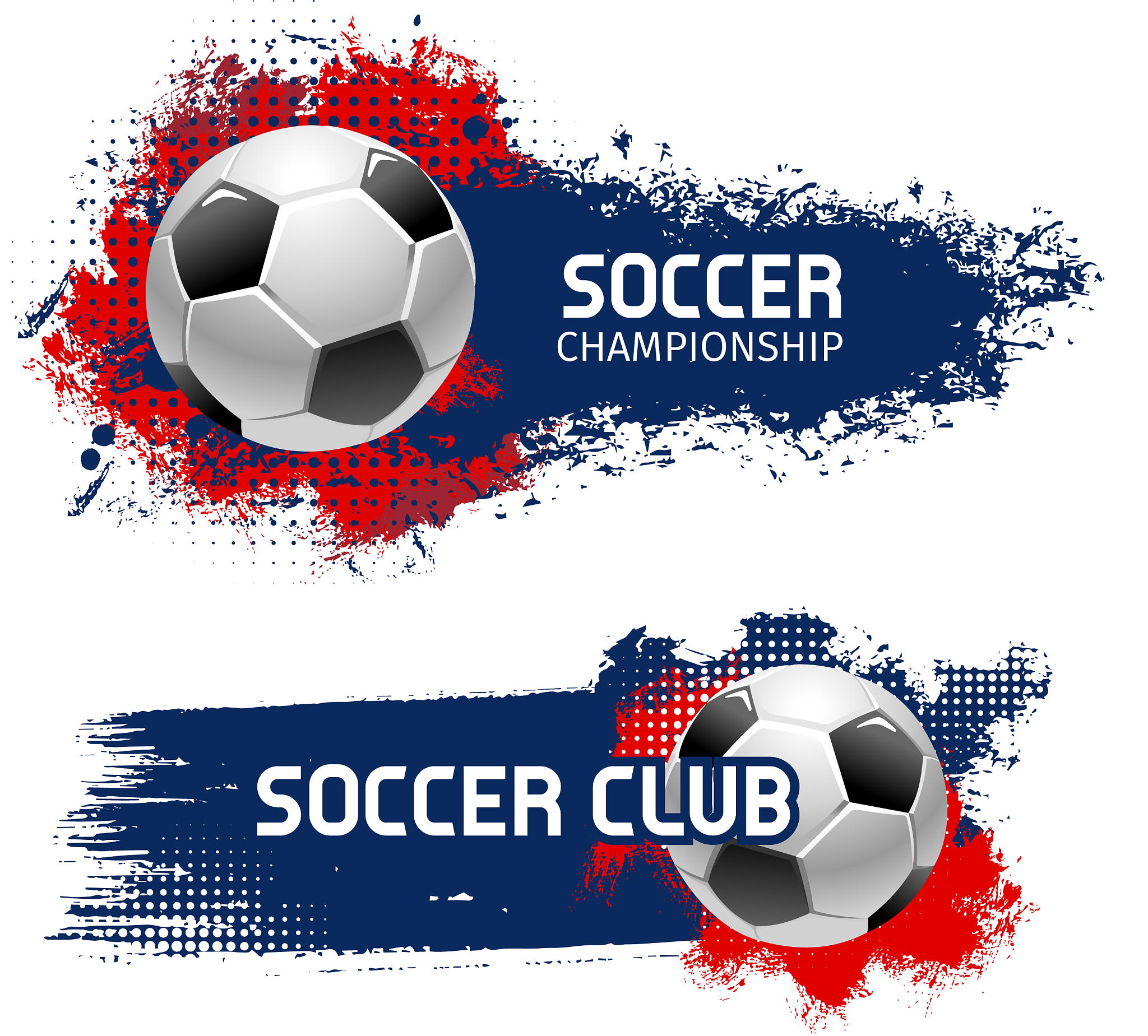 soccer ball banner set football sport game design