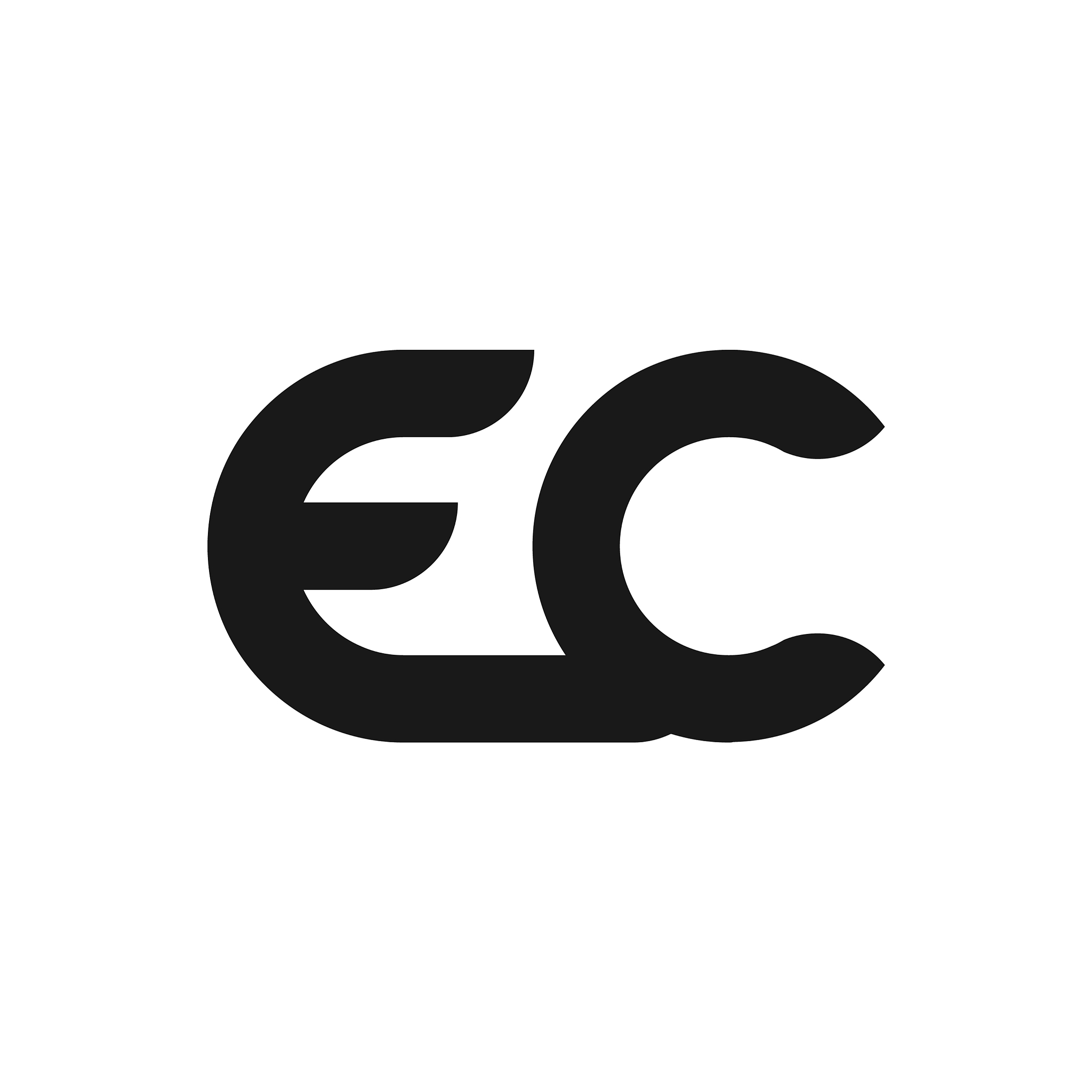 ec letter logo design with simple style