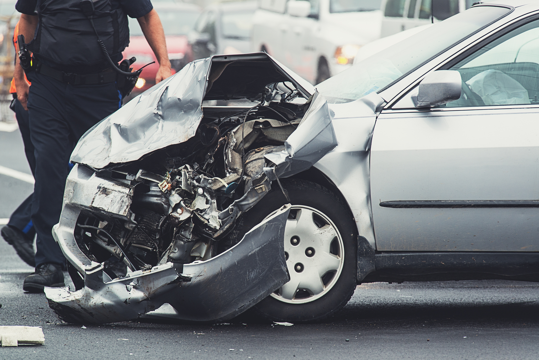police at accident scene