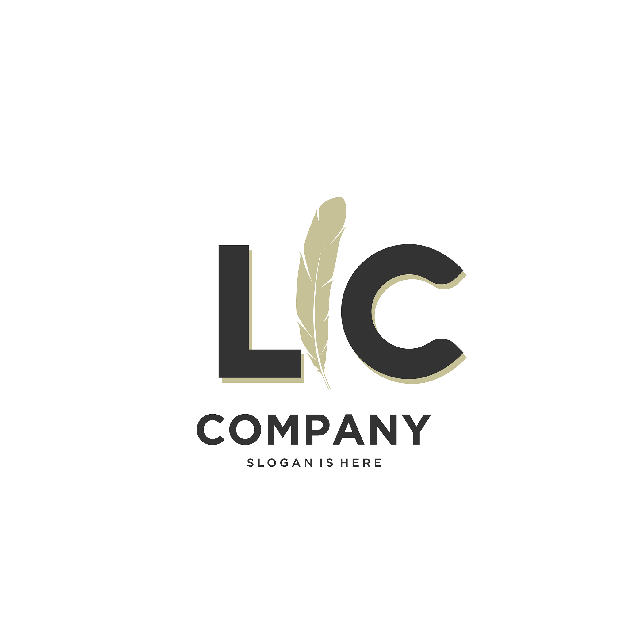 initial lc letter unique attractive creative