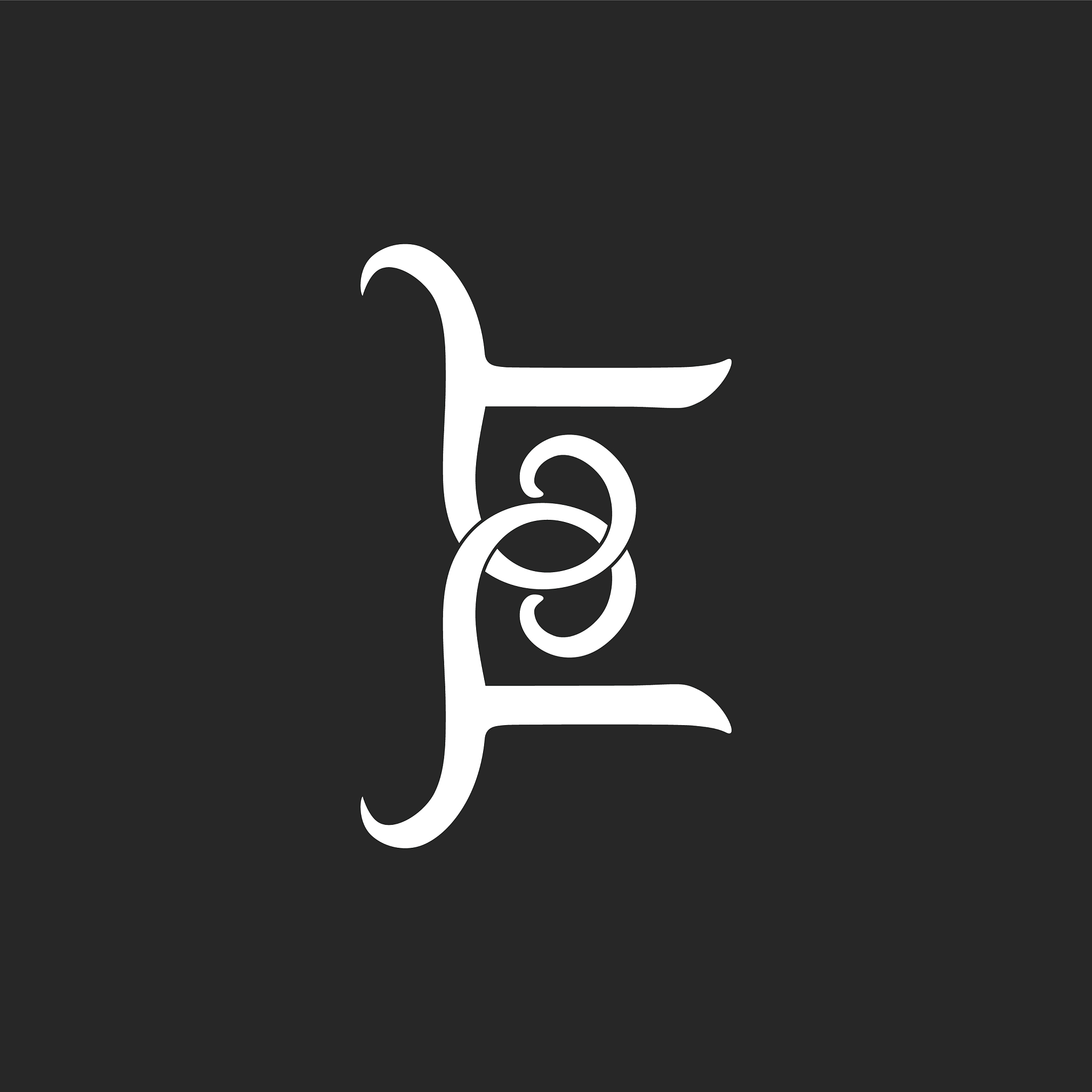 letter e linked spiral shape logo