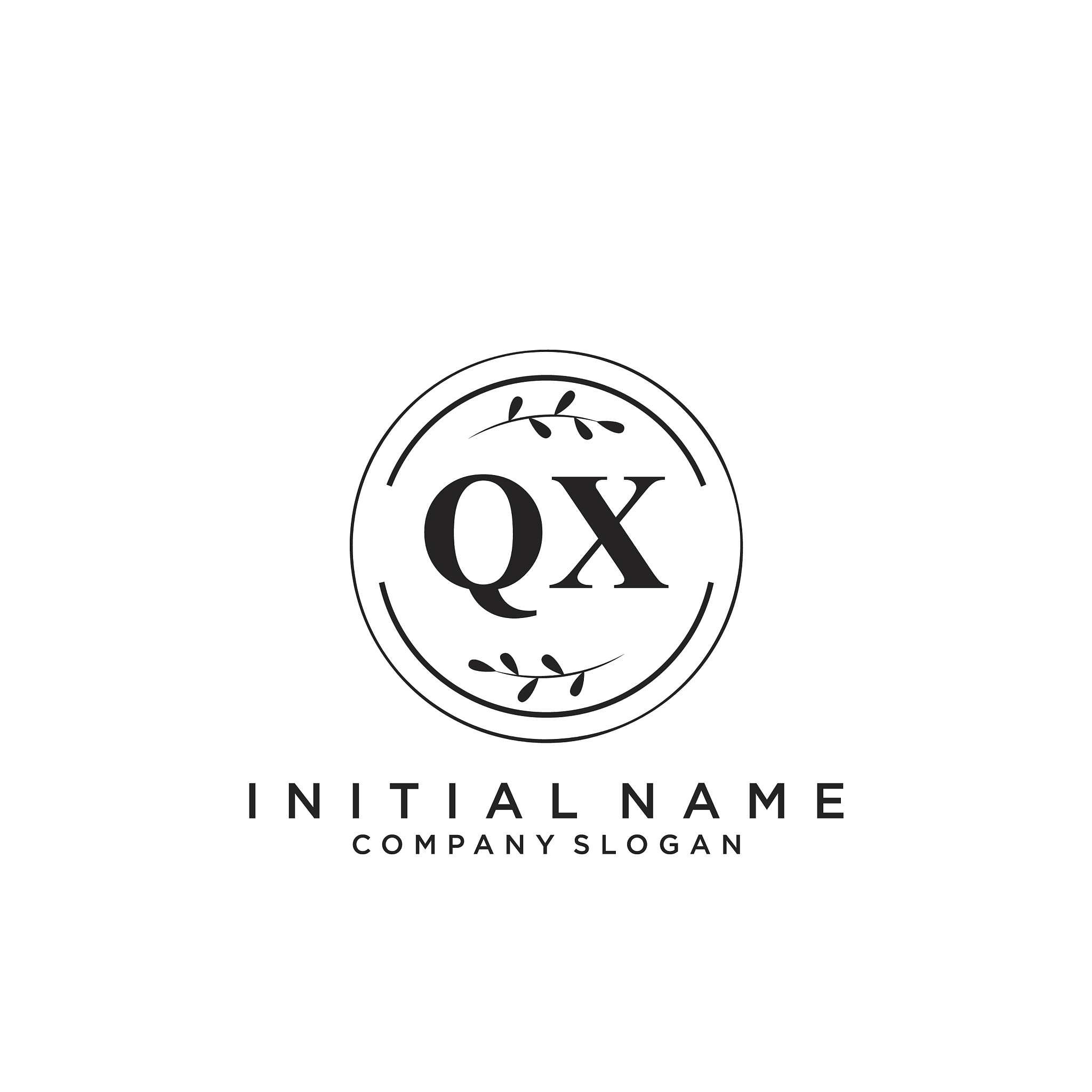 qx initial handwriting logo design