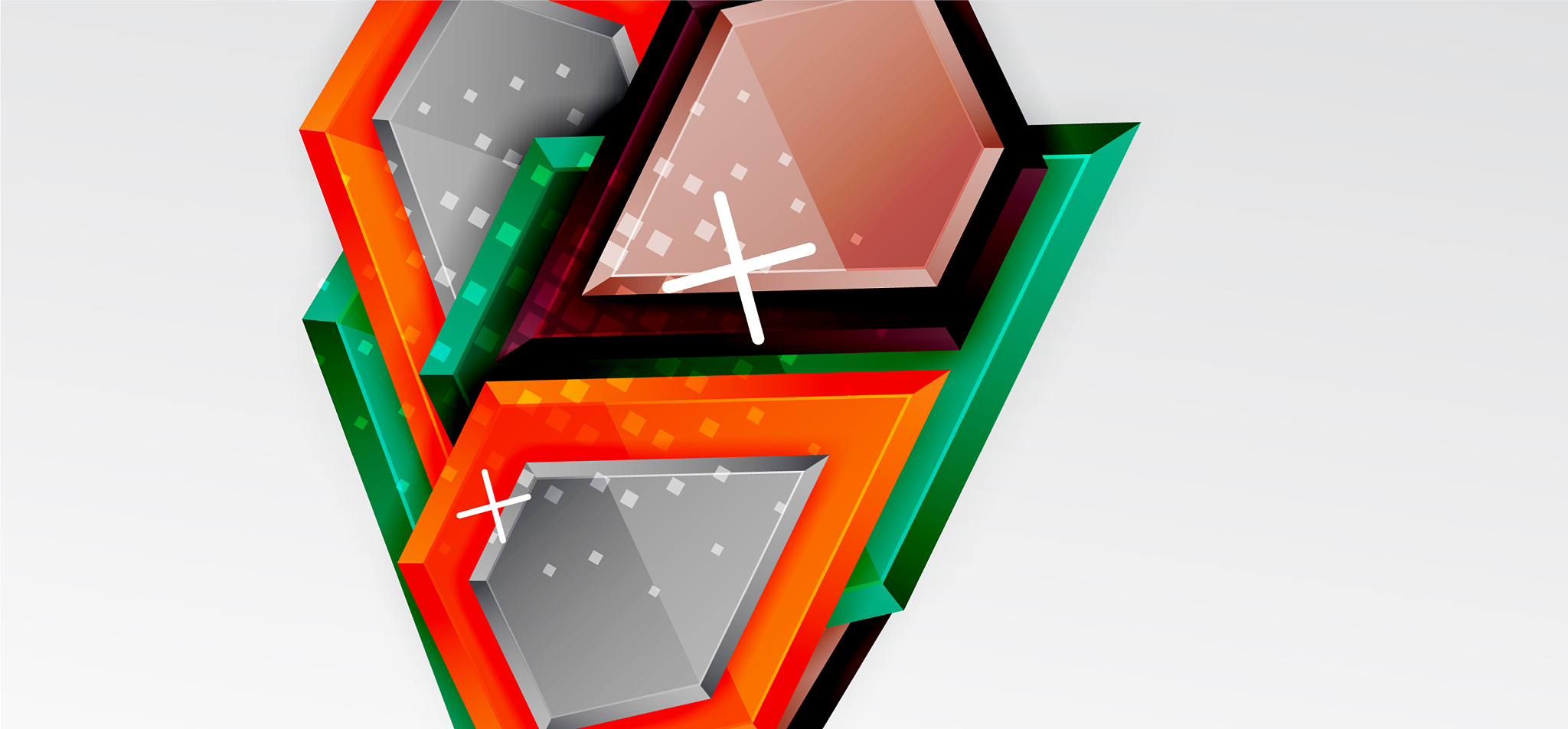 metal glossy shiny geometric shapes with 3d effect