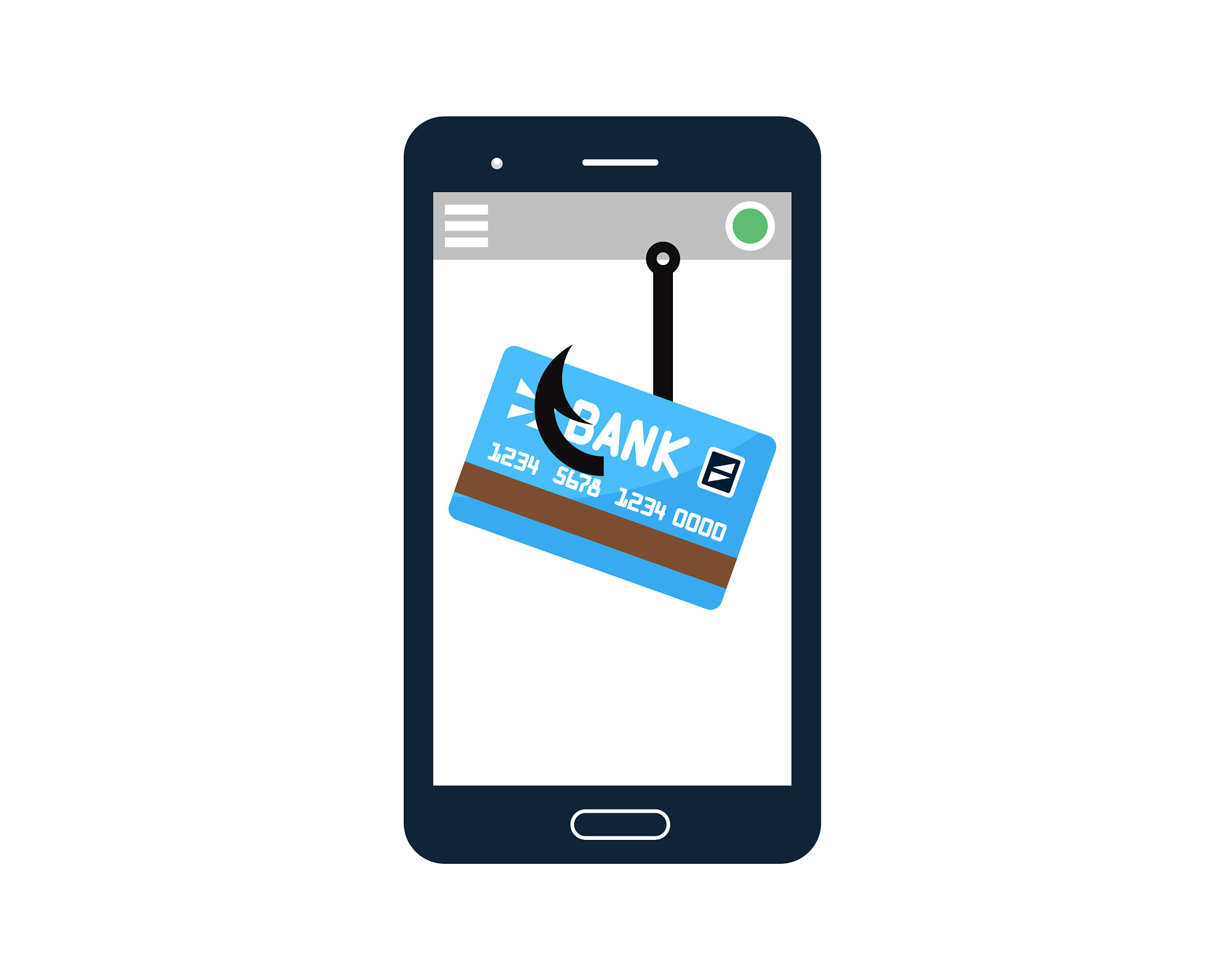 smartphone with a fishing hook phishing for private identity inf