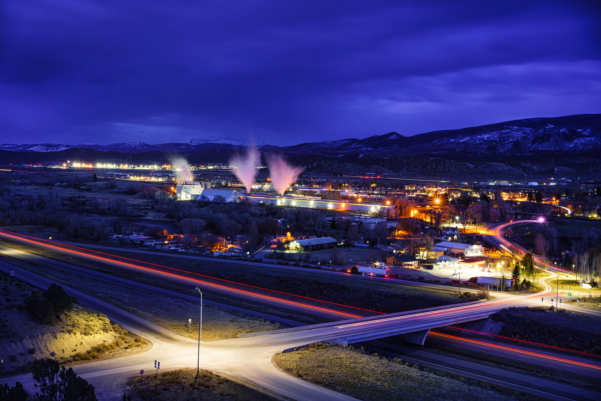 gypsum colorado night town view