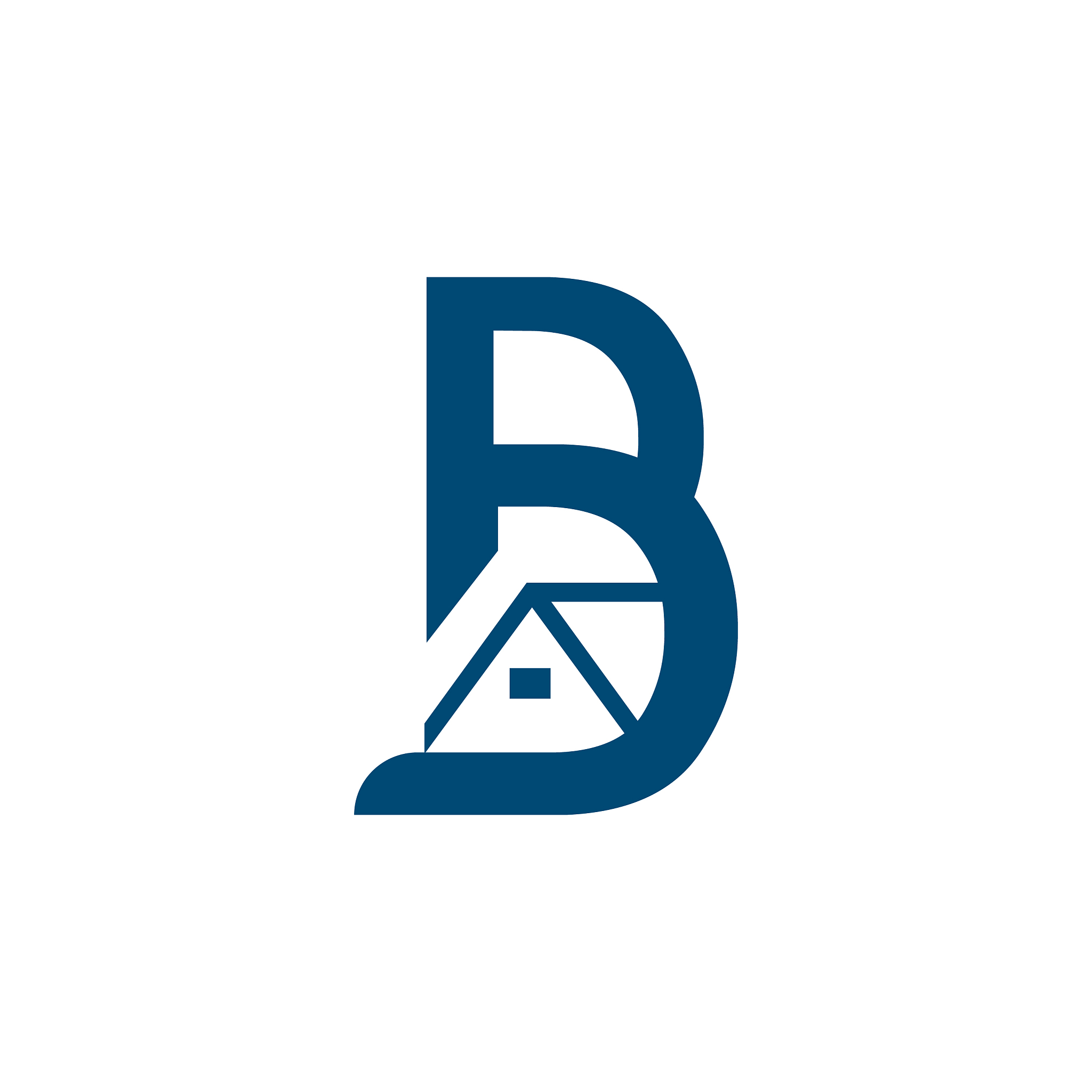 modern design letter b with blue color on the