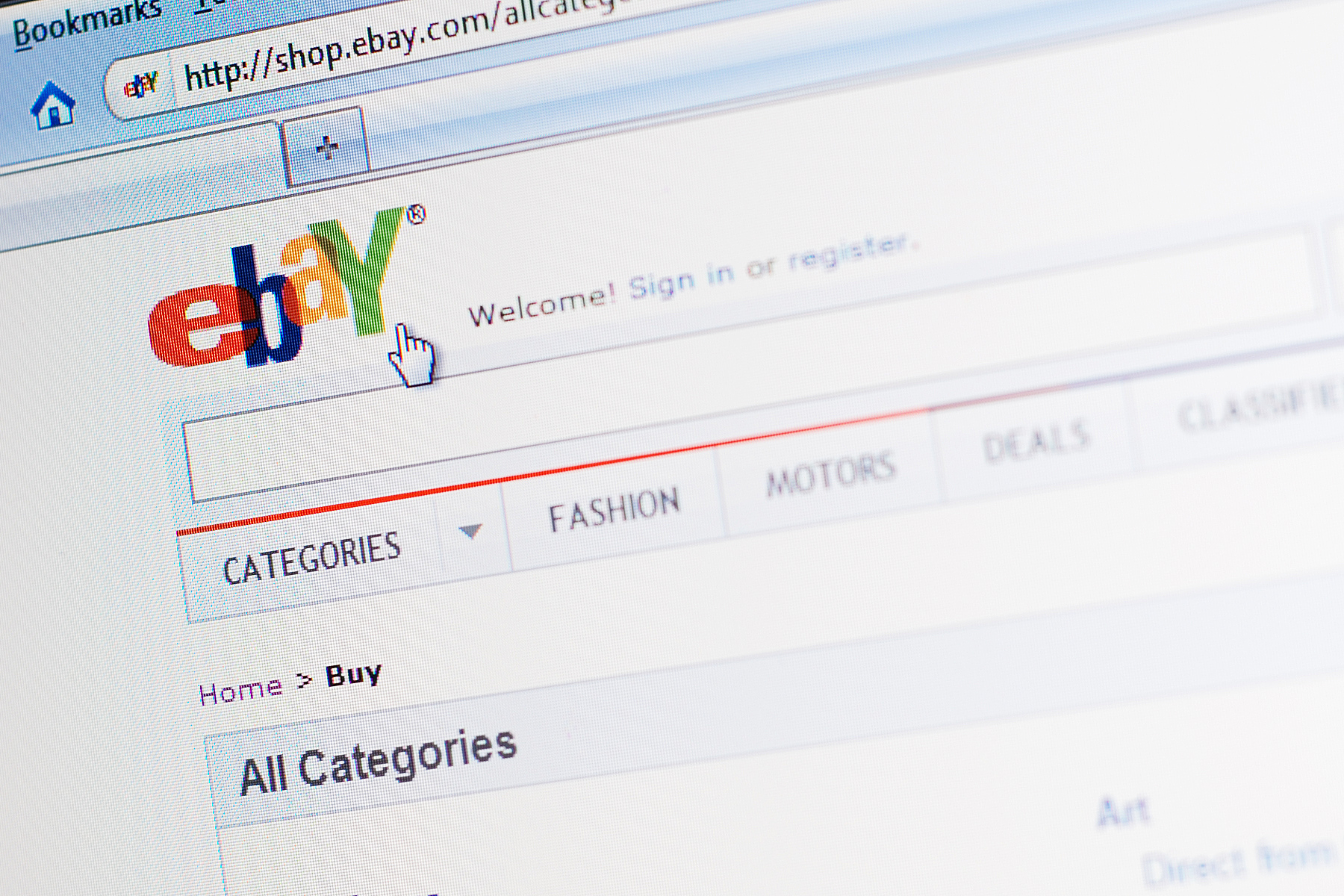 ebay website main webpage