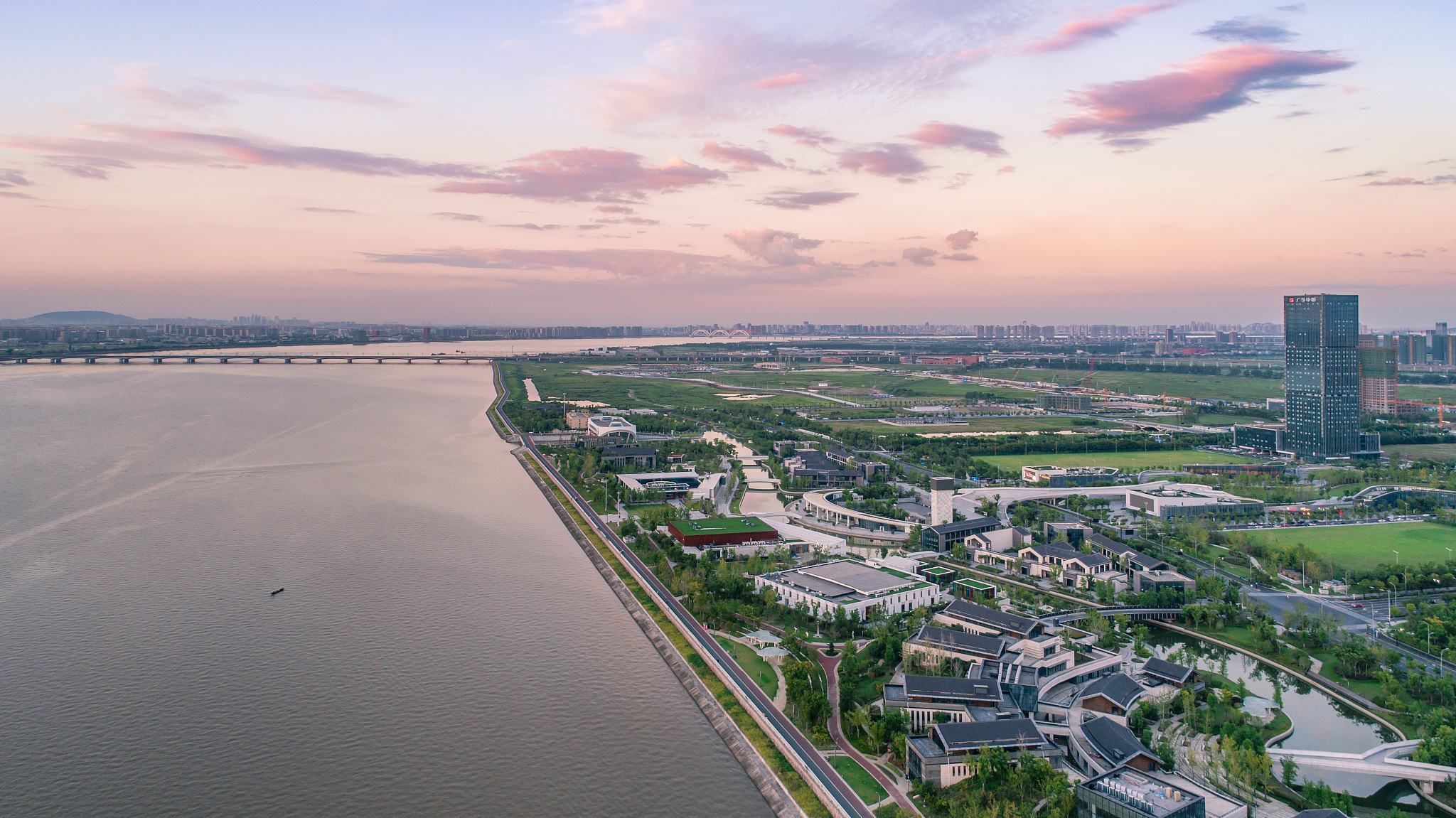 浙江杭州繁荣城市风光