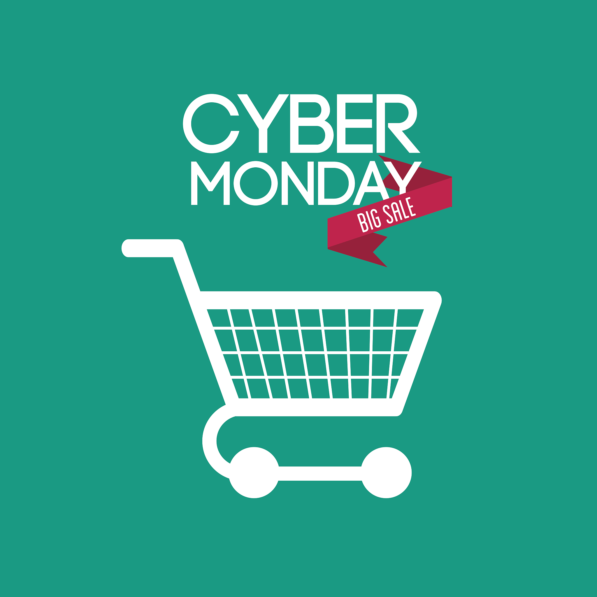 shopping cart and cyber monday design