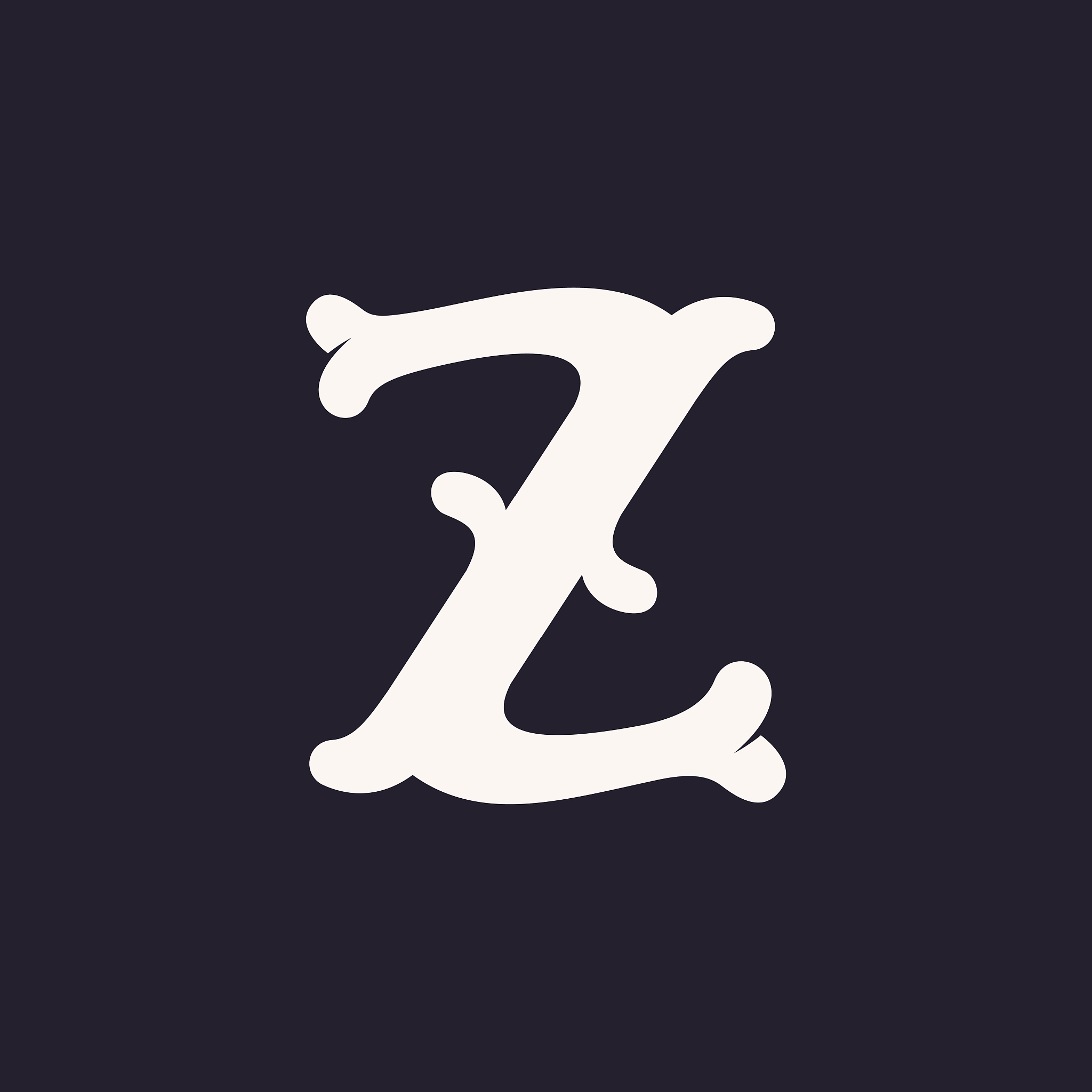 z letter icon made out of bones.