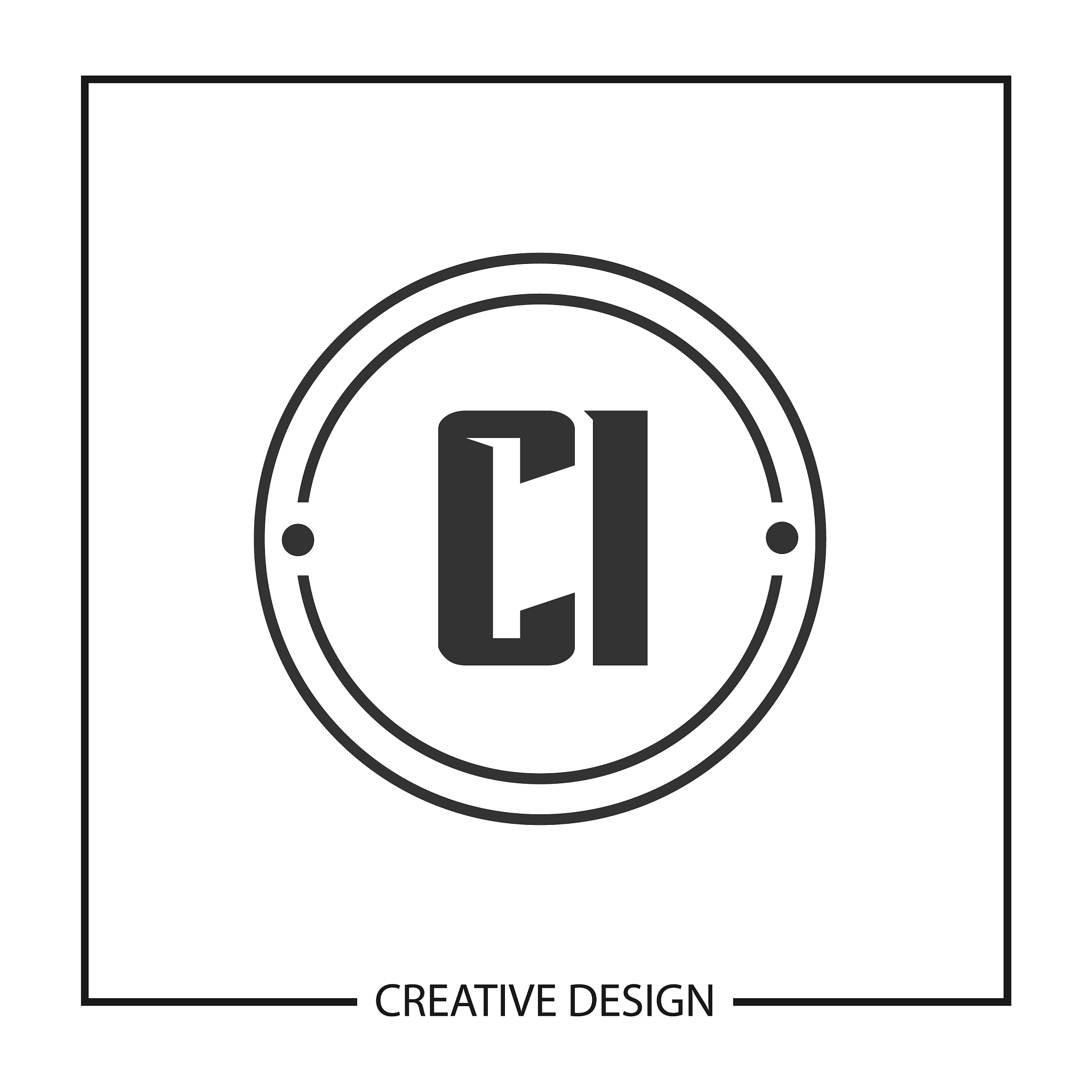initial letter ci logo template design