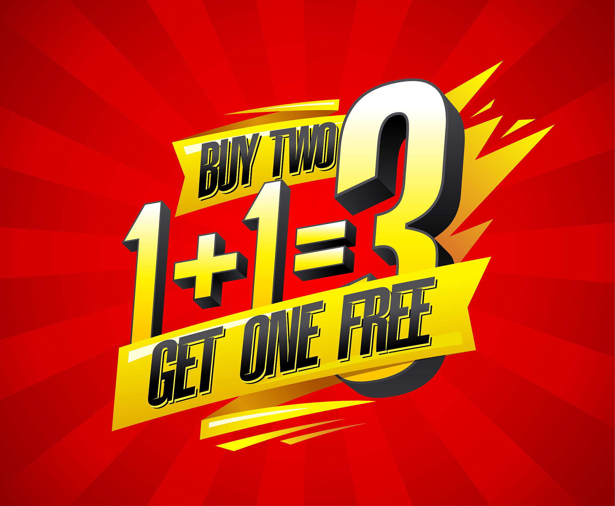 buy two get one free sale banner design