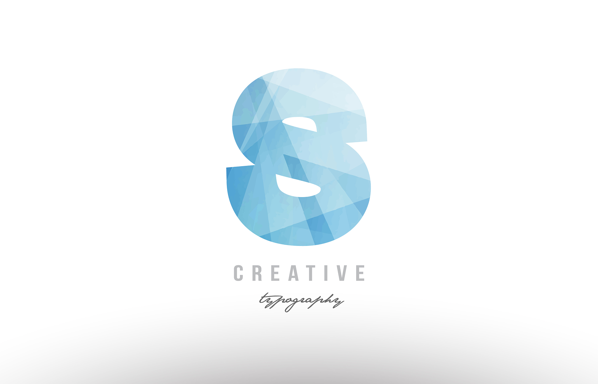 s blue polygonal alphabet letter logo icon design